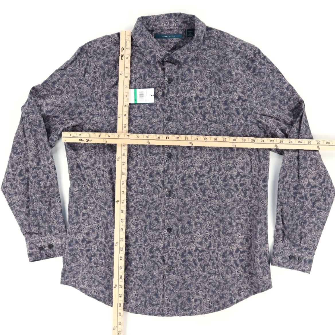 Perry Ellis Perry Ellis Cotton Paisley Long Sleeve Button Up Shirt Pink Men's L Shirt Size US L / EU 52-54 / 3 - 3 Thumbnail