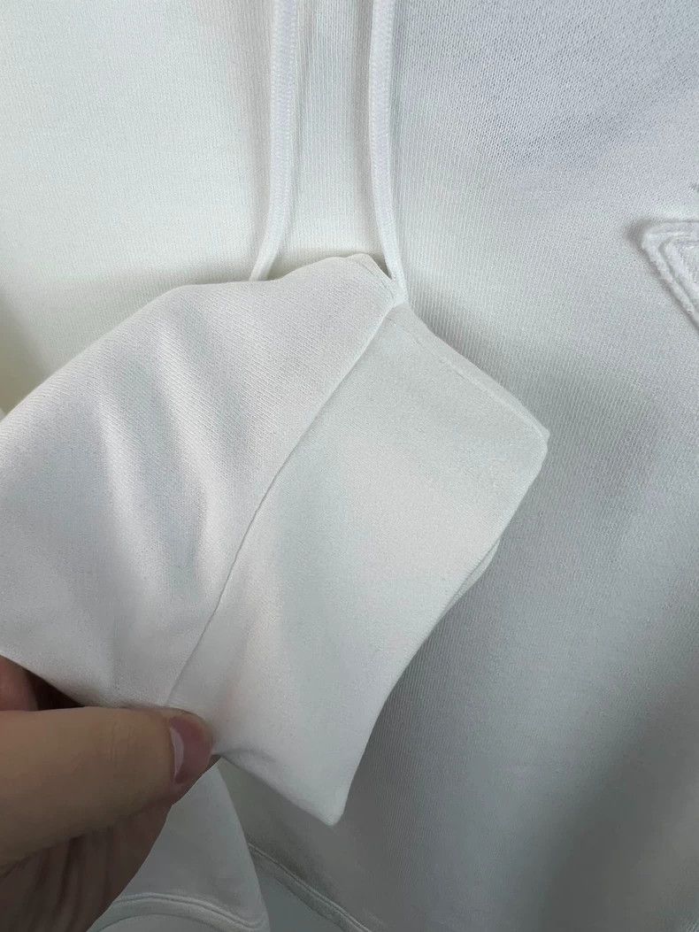 Prada Prada White inverted triangle logo hoodie Size M / US 6-8 / IT 42-44 - 3 Thumbnail