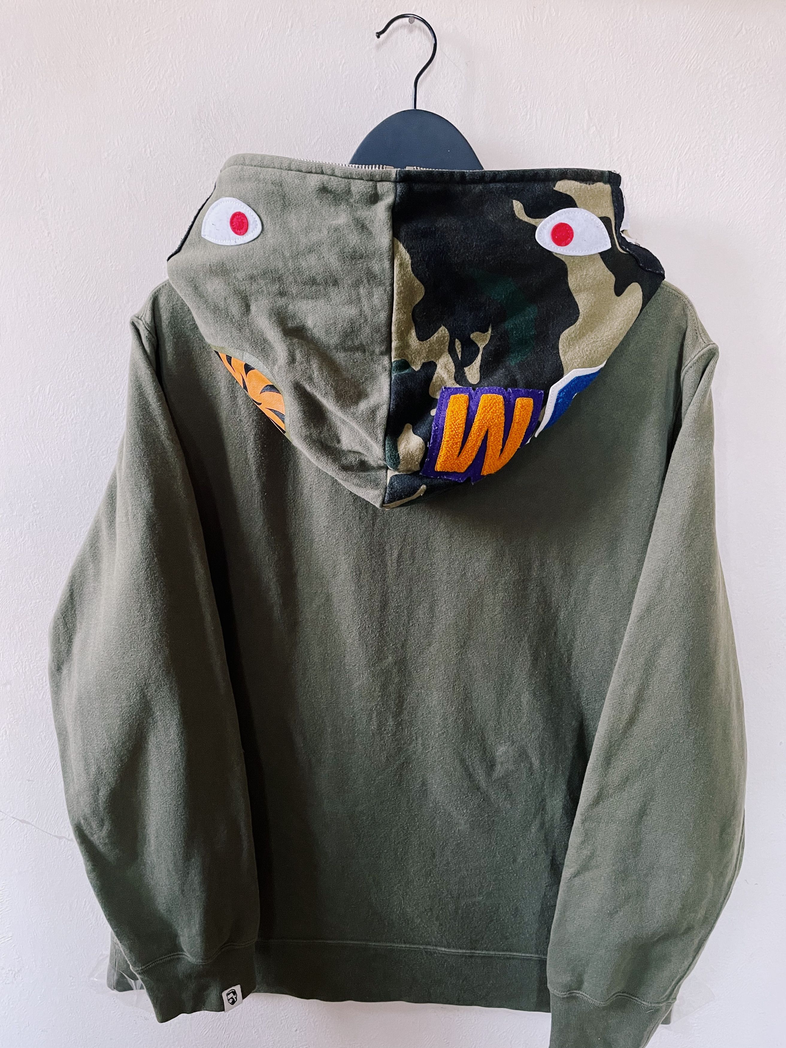 Bape × Nigo × Vintage Vintage Y2K A Bathing Ape Bape Land Shark Fullzip Hoodie Size US XL / EU 56 / 4 - 2 Thumbnail