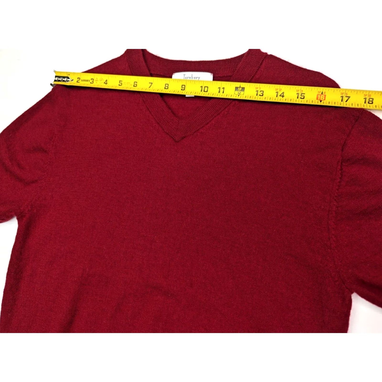 Vintage Turnbury Merino Wool Long Sleeve V-Neck Pullover Sweater Men M Cranberry Red Size US M / EU 48-50 / 2 - 6 Thumbnail