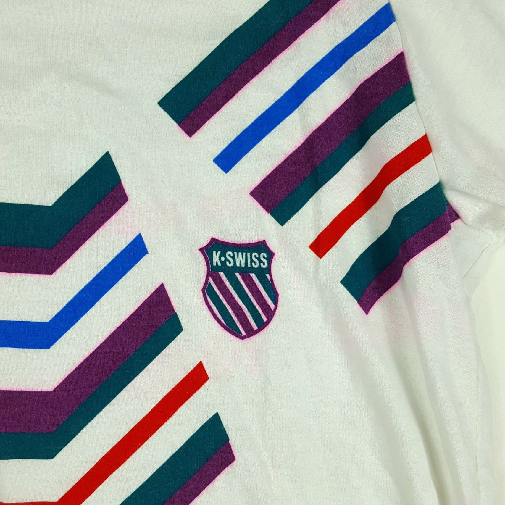 K-Swiss VINTAGE K-Swiss Polo Shirt MENS XL Golf Tennis Short Sleeve USA Made Striped White 90s Retro Casual Sports Polo Shirt Size US XL / EU 56 / 4 - 4 Thumbnail