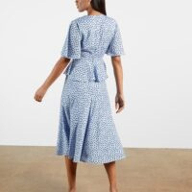 Ted Baker TED BAKER MABBEL DOTTY PEPLUM Polka Dot DRESS, BLUE/BLACK Size XS / US 0-2 / IT 36-38 - 4 Thumbnail