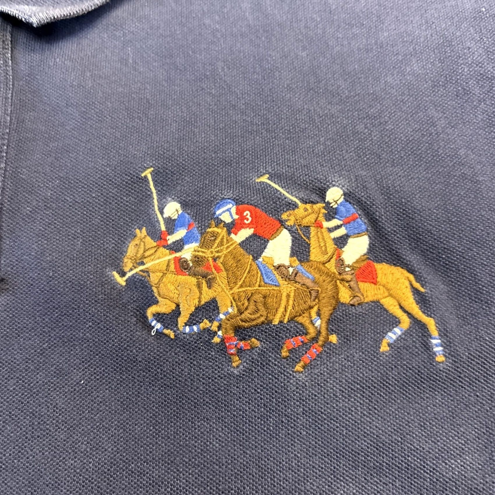 Polo Ralph Lauren Polo Ralph Lauren Polo Shirt Short Sleeve Men XXL Cotton Navy Blue Triple Pony Navy Blue Shirt Mens Size US XXL / EU 58 / 5 - 2 Thumbnail