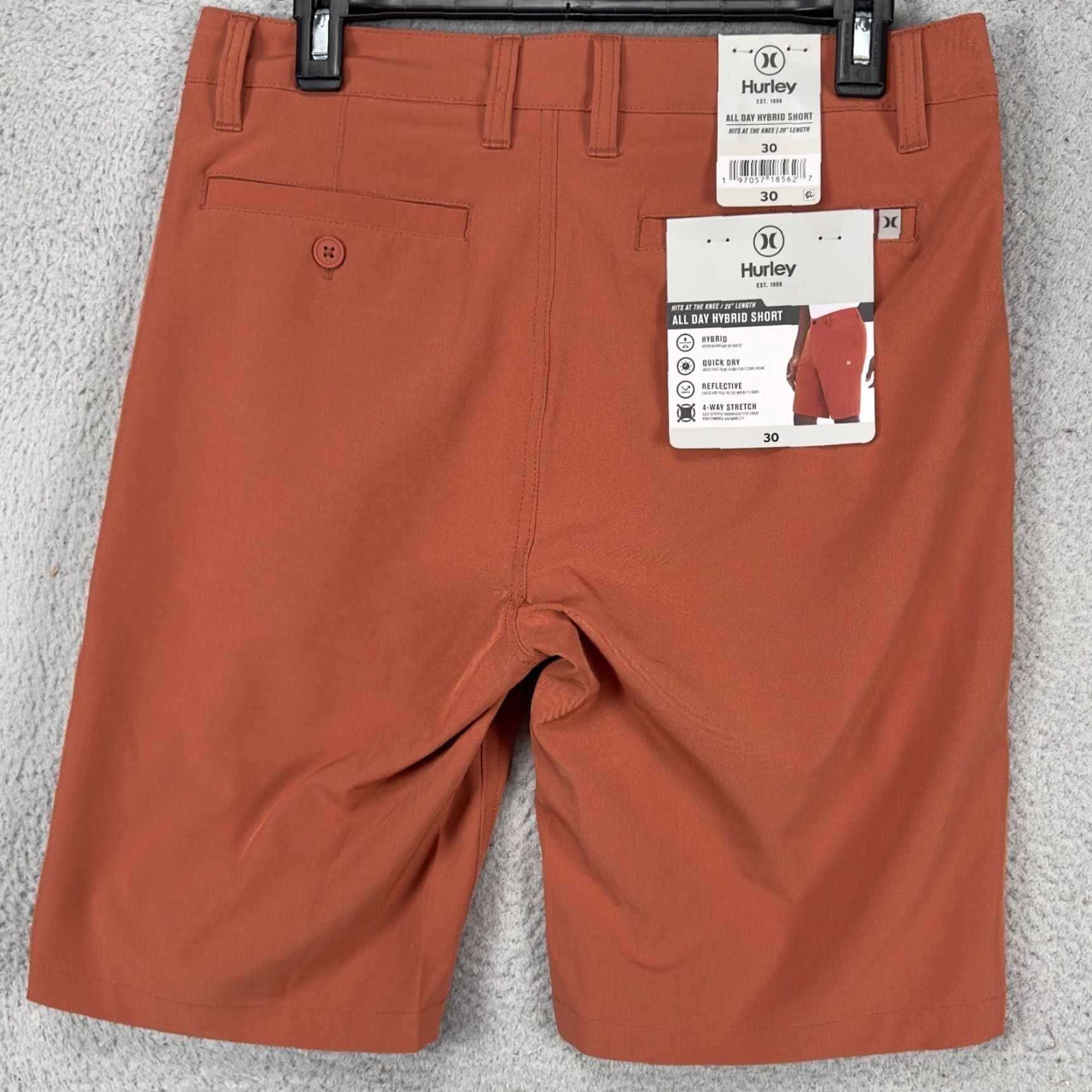 Hurley Hurley Mens All Day Hybrid Shorts 30 Orange Chino Stretch Flat Front Outdoor NEW Size US 30 / EU 46 - 3 Thumbnail