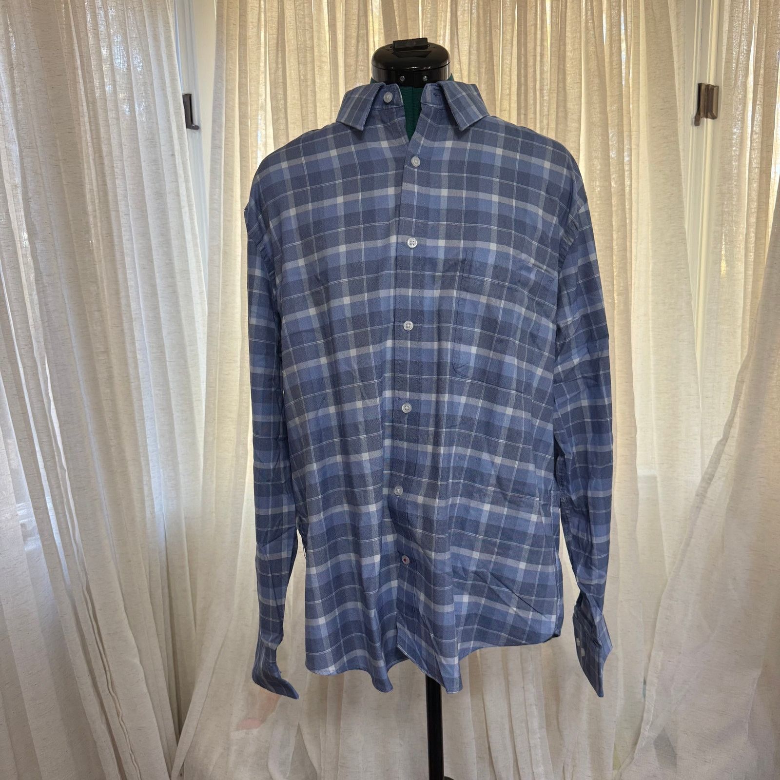 Tommy Hilfiger Tommy Hilfiger Blue Plaid Button-Up Shirt | Sz 16-16.5 Size US L / EU 52-54 / 3 - 2 Thumbnail
