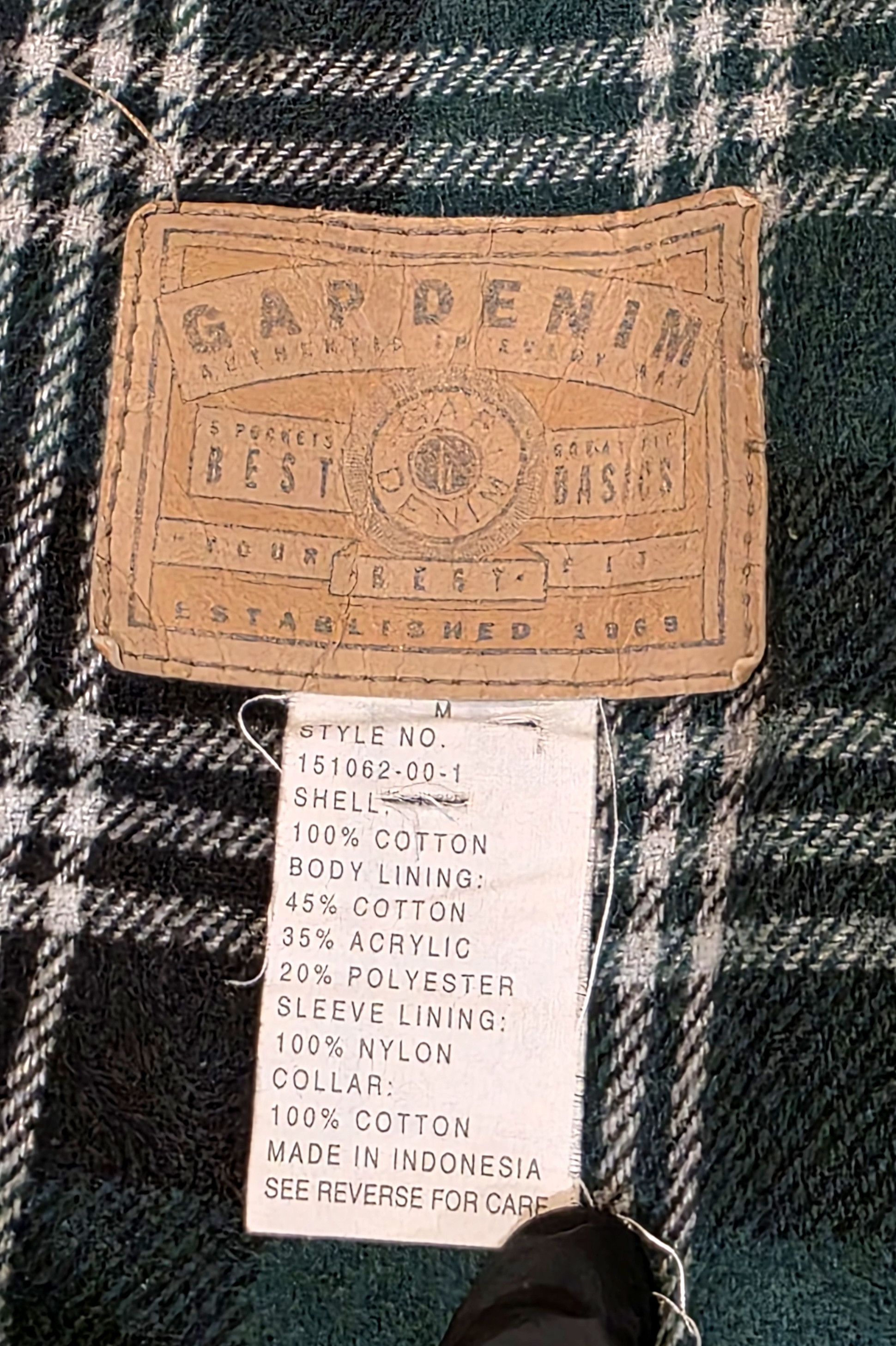 Gap GAP Vintage Denim Jacket Corduroy Collar Plaid Flannel Size US M / EU 48-50 / 2 - 8 Thumbnail