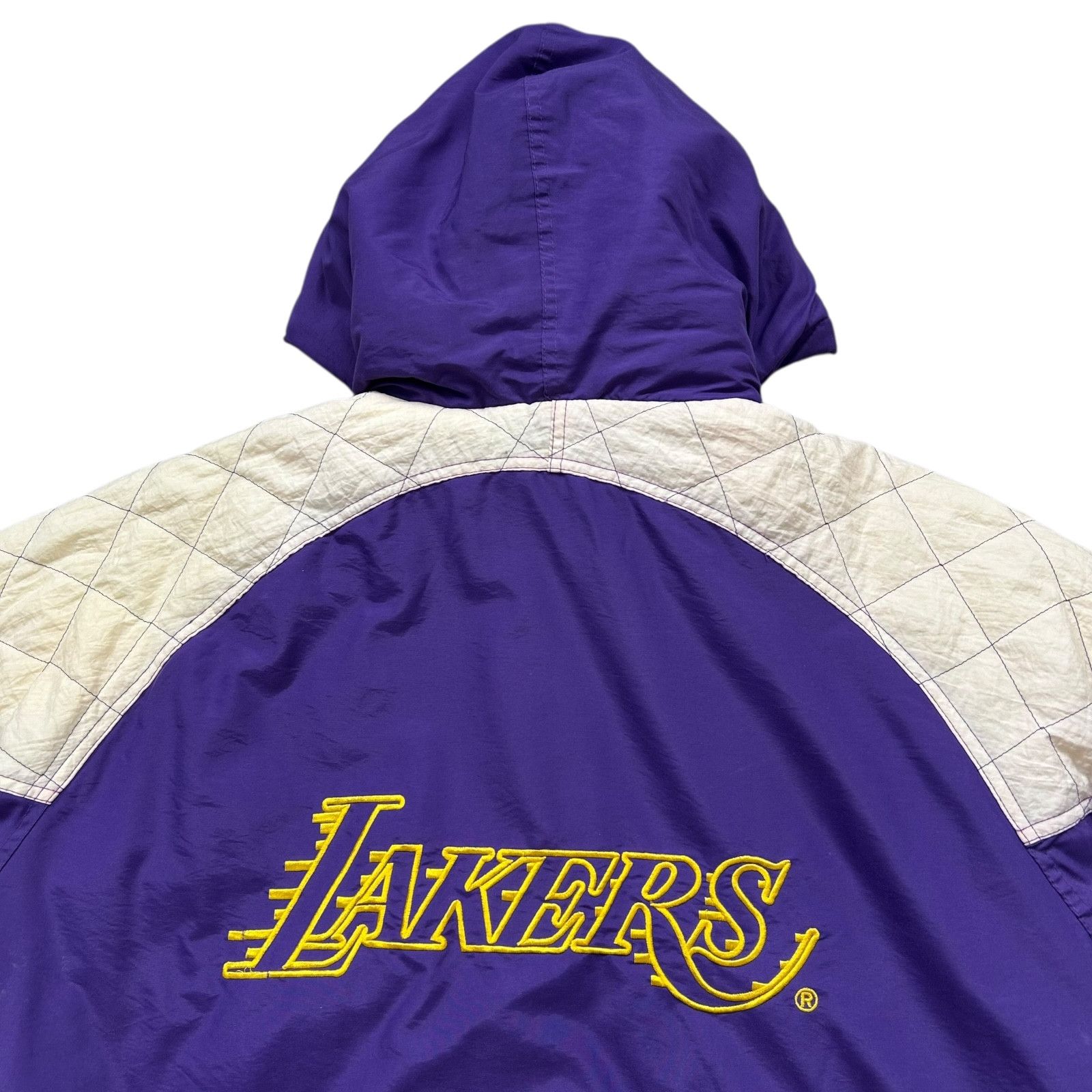 NBA VTG 90s LOS ANGELES LAKERS STARTER PUFFER JACKET HOODED XL Size US XL / EU 56 / 4 - 3 Thumbnail