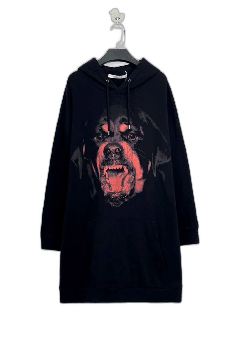 Givenchy Givenchy Black Rottweiler Hoodie Dress-yf Size US M / EU 48-50 / 2 - 1 Thumbnail