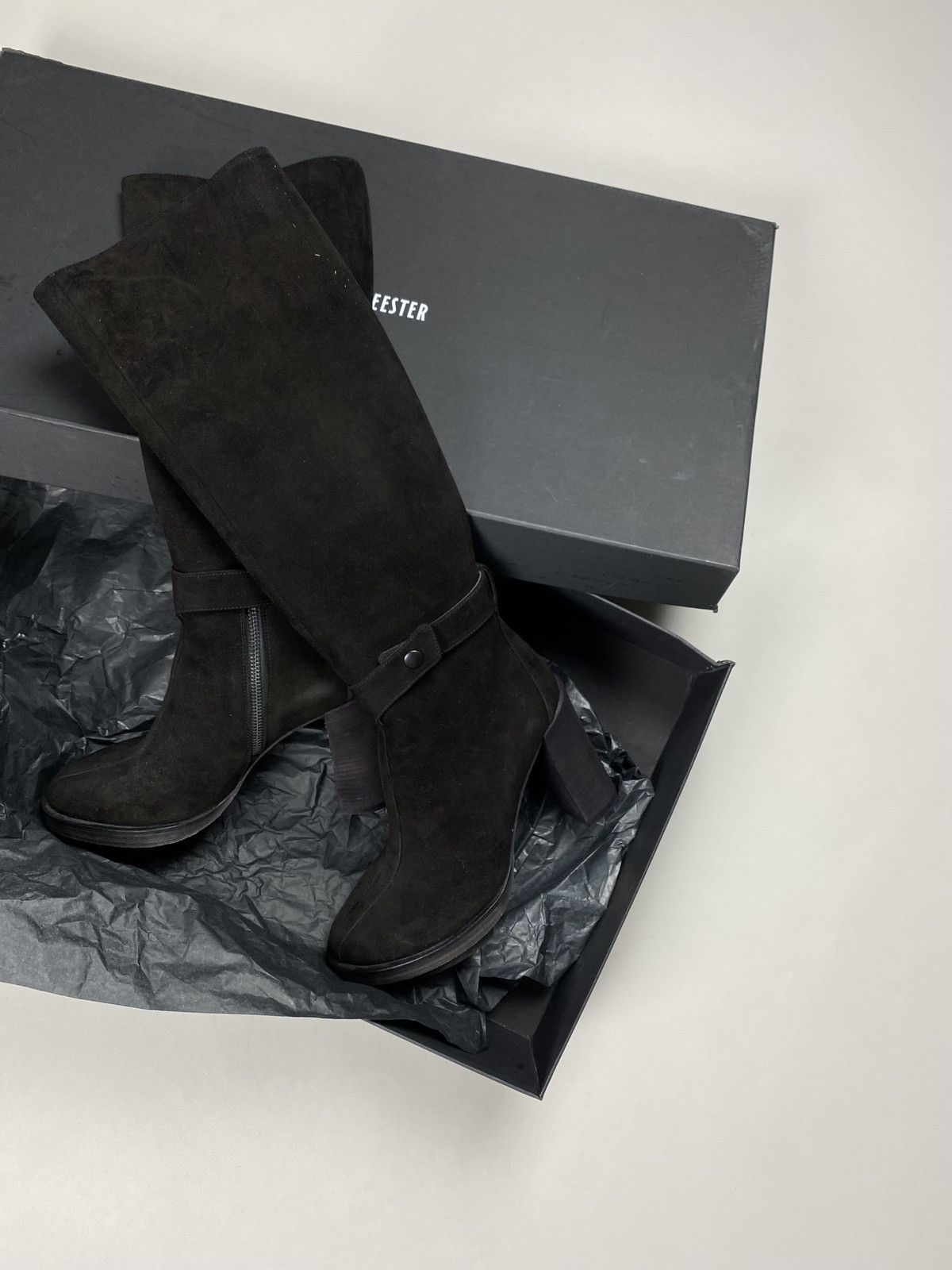 Ann Demeulemeester New! Ann Demeulemeester suede over the knee heeled boots Size US 7.5 / IT 37.5 - 3 Thumbnail