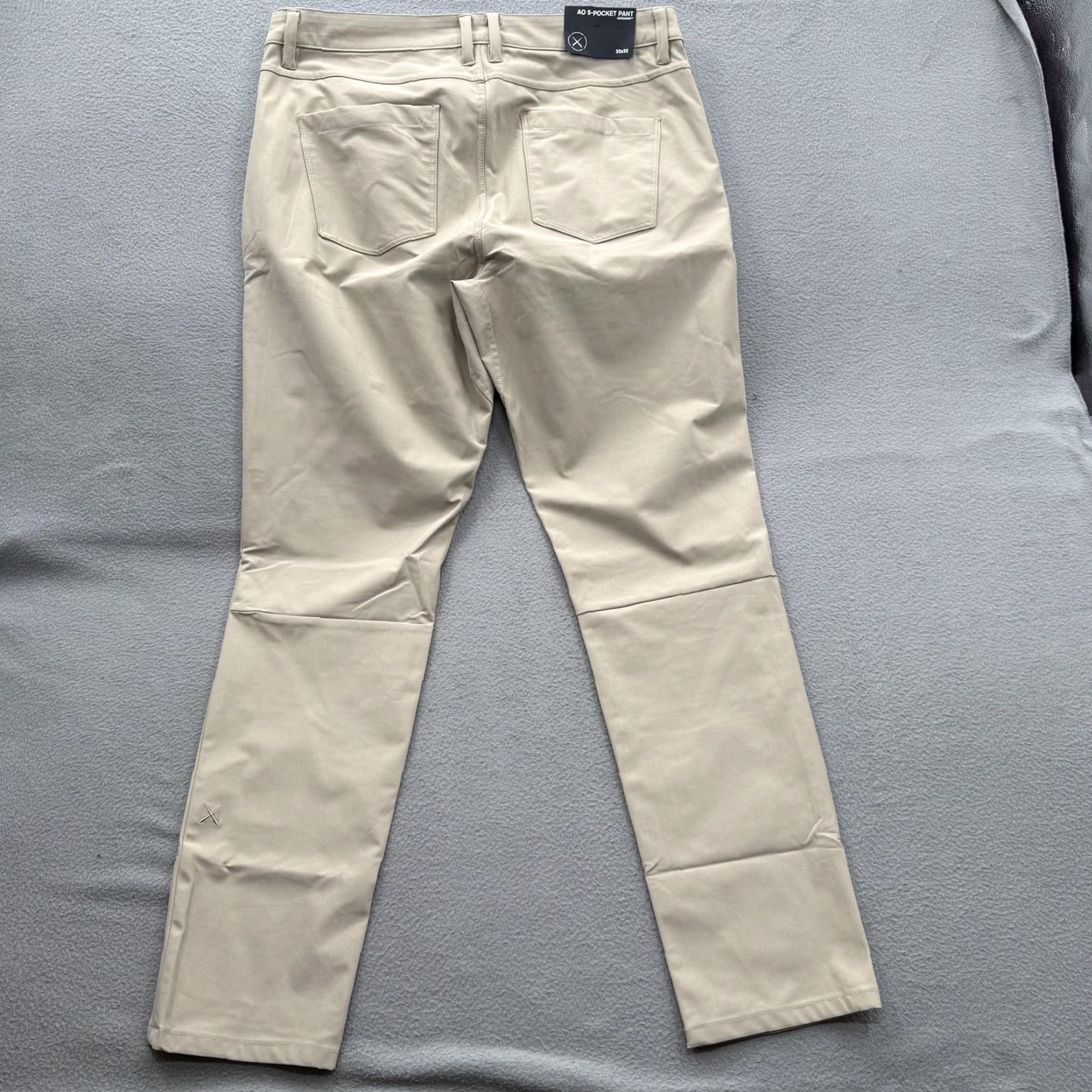 Cuts Cuts Mens 5-Pocket Chino Pants Slim Versaknit 33x32 Beige AU 5-Pocket Zipper Button Logo Flat Front Tapered Casual Business Size US 33 - 2 Thumbnail