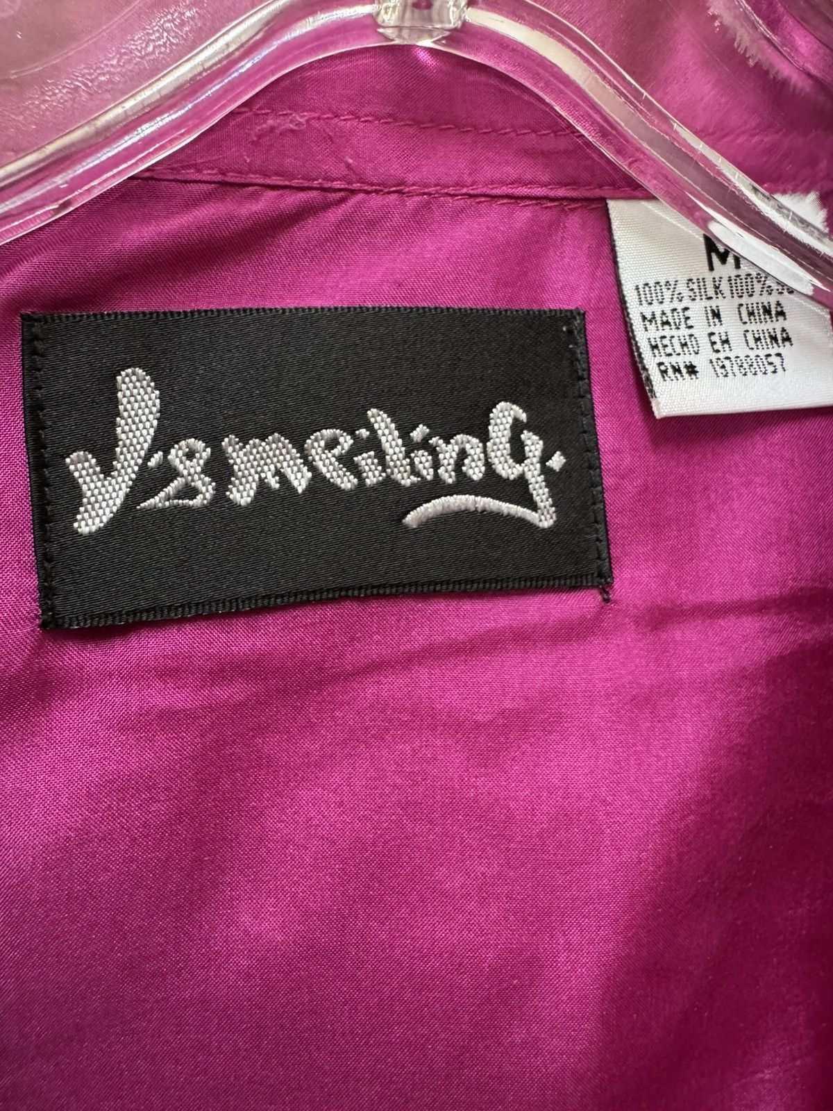 Vintage J & Meiling women’s vintage 90s 100% silk button up hot pink Size M / US 6-8 / IT 42-44 - 3 Thumbnail