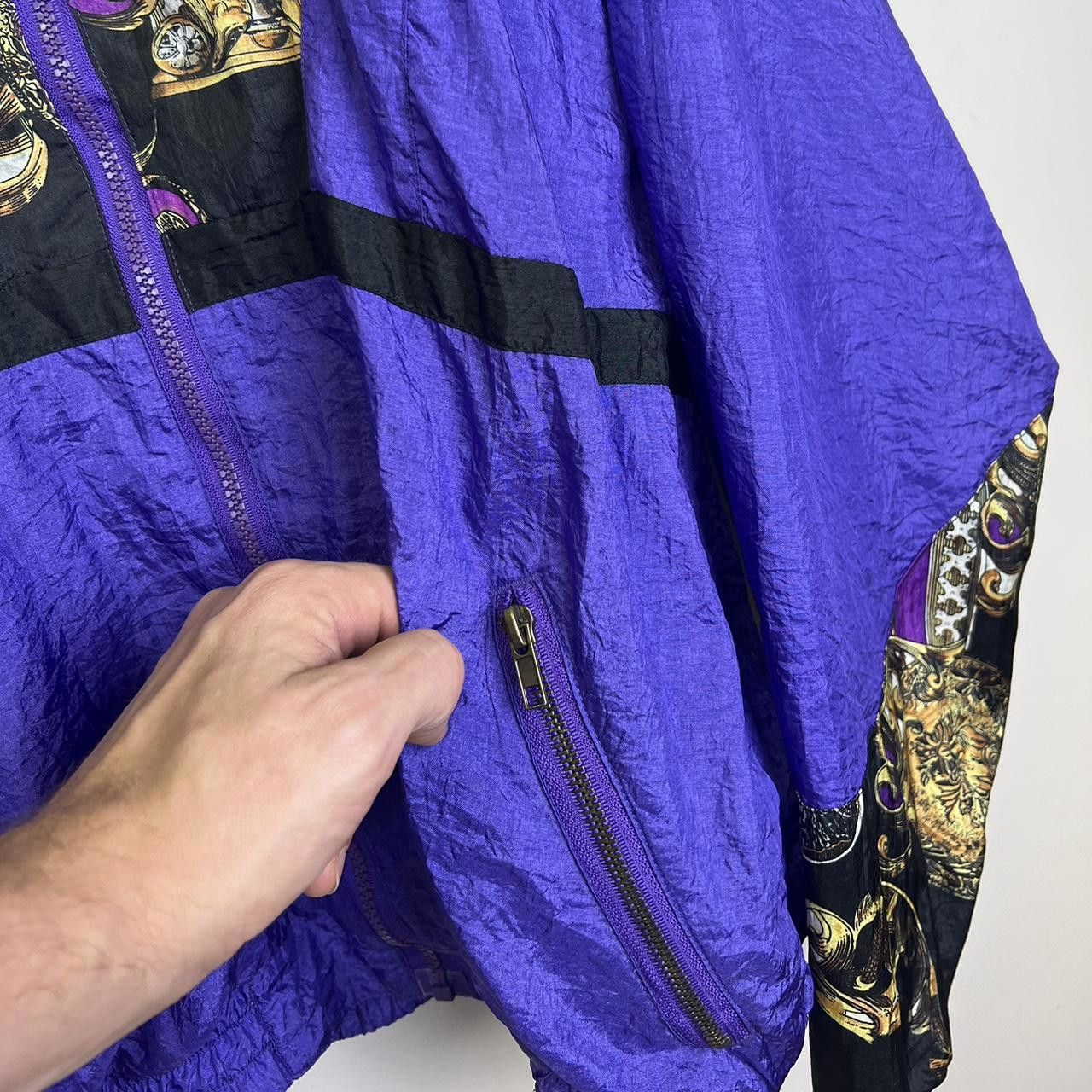 Designer KUMA Sport Vintage Purple Windbreaker Jacket 80s 90s style Size US L / EU 52-54 / 3 - 5 Thumbnail