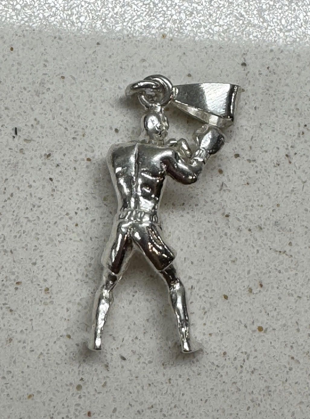 Designer .925 Sterling Silver Boxer Charm Man Boxing 3D Loose Pendant Size ONE SIZE - 2 Thumbnail