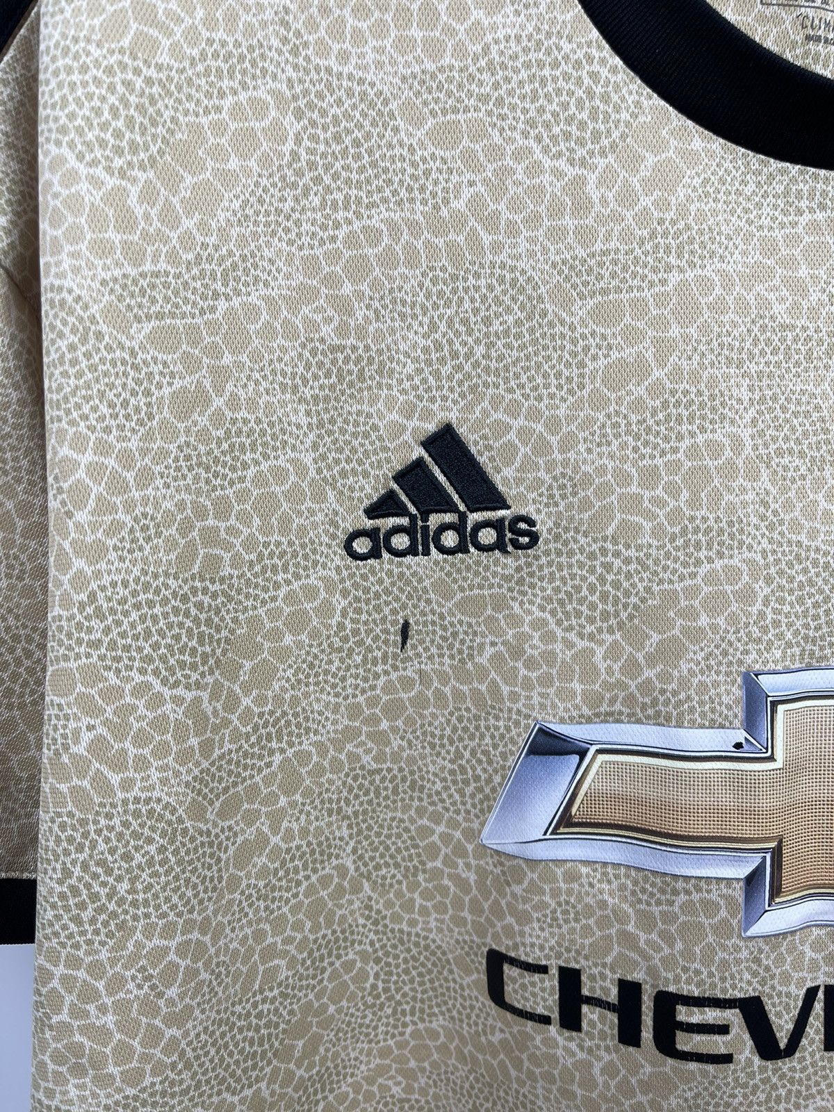 Adidas × Vintage Adidas Manchester United 2019 2020 Tan Away Jersey Size 2XL Size US XXL / EU 58 / 5 - 4 Thumbnail