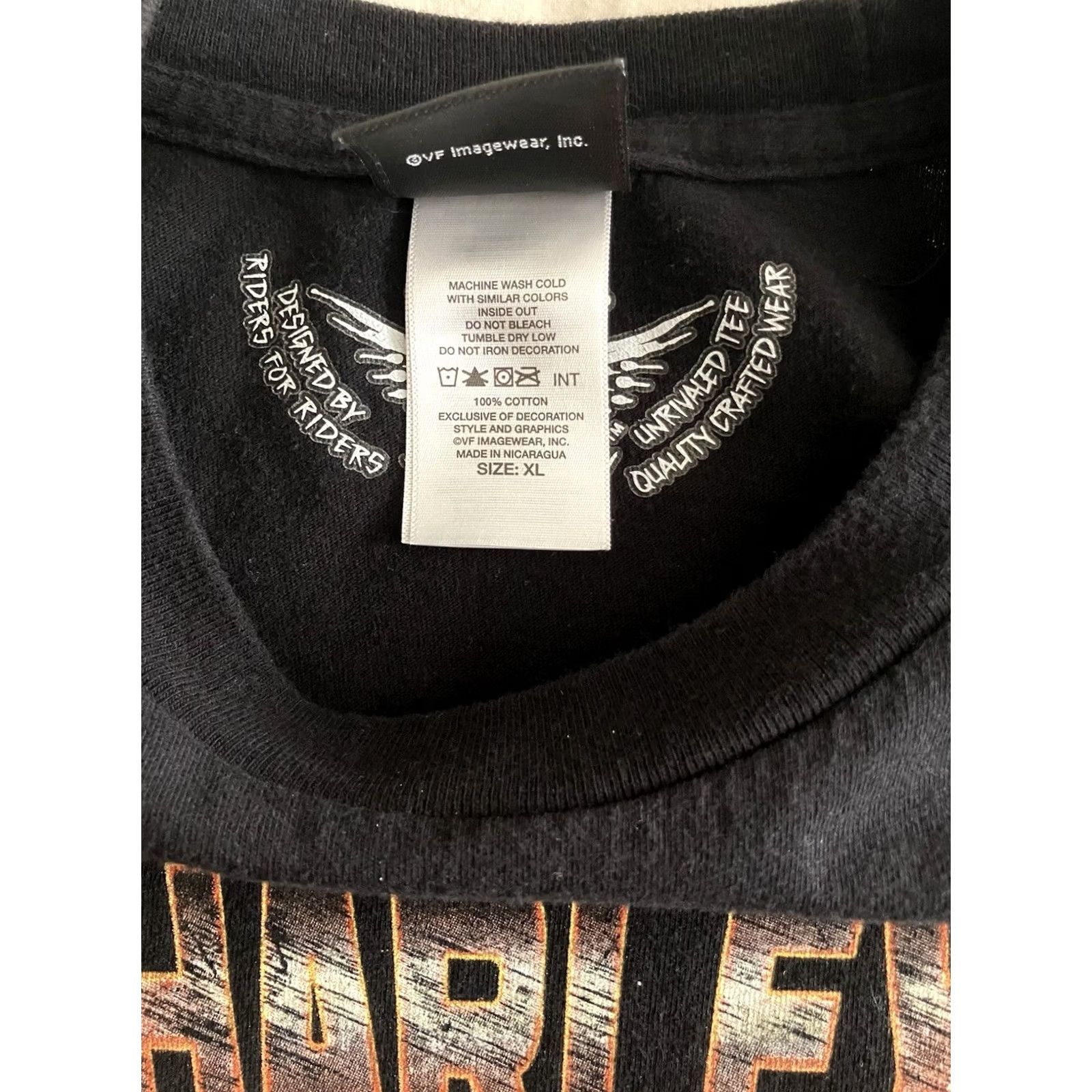 Harley Davidson Harley-Davidson Eagle Print T-Shirt Adult XL Black | Men | Short Sleeve Crew Neck Cotton Logo Graphic Size US XL / EU 56 / 4 - 4 Thumbnail