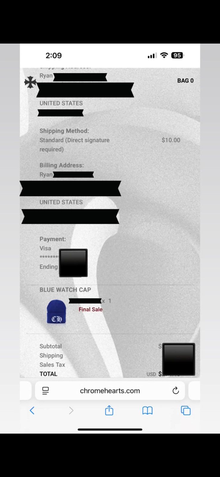 Chrome Hearts Chrome Hearts Blue CH Beanie Size ONE SIZE - 6 Thumbnail