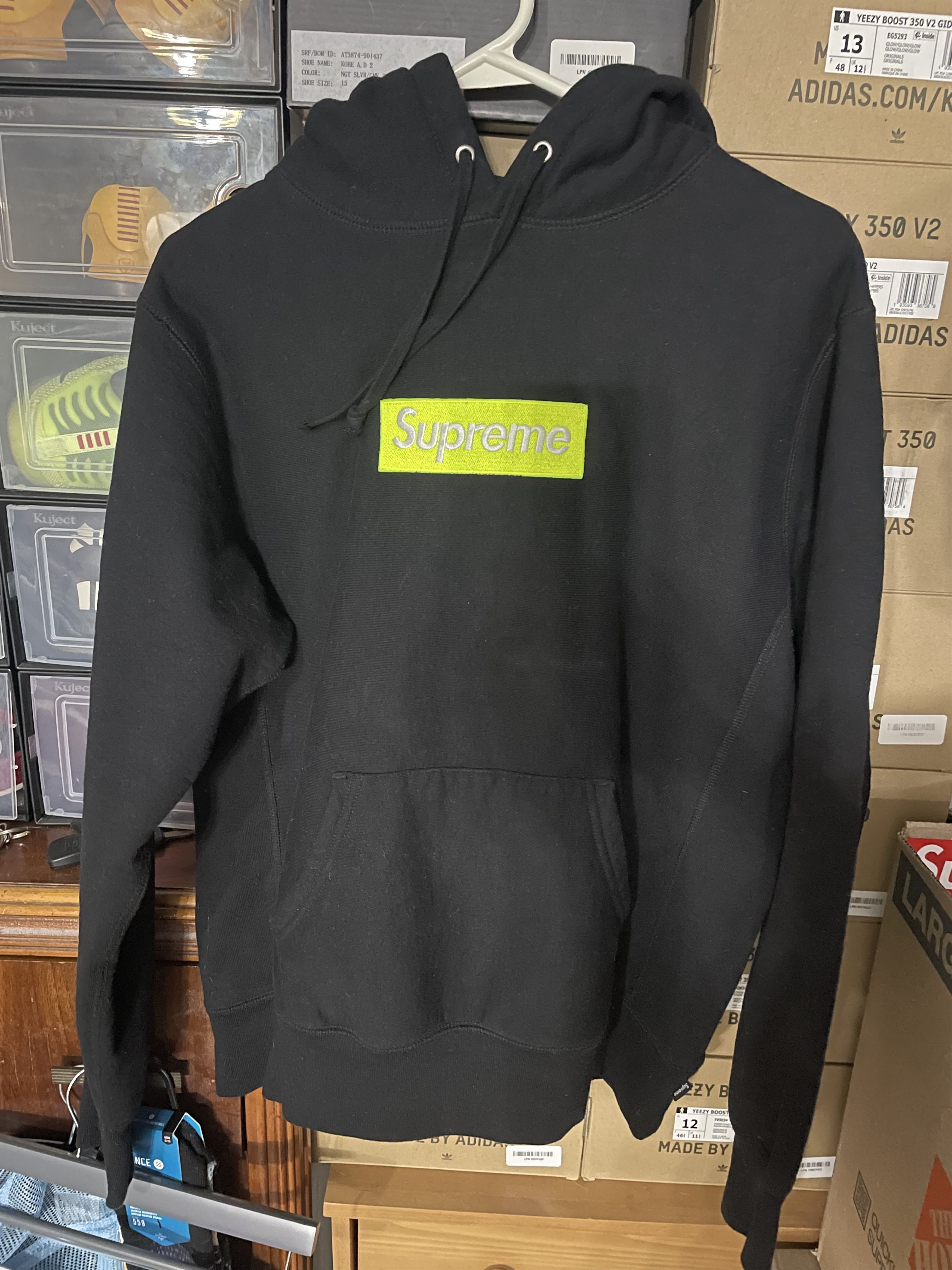 Supreme Black Lime Box Logo | Grailed