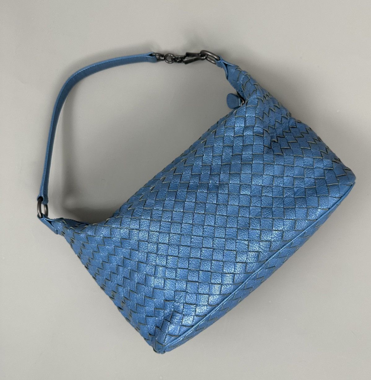 Bottega Veneta Bottega Veneta - Zip Hobo Intrecciato Nappa - Metallic Blue Size ONE SIZE - 3 Thumbnail