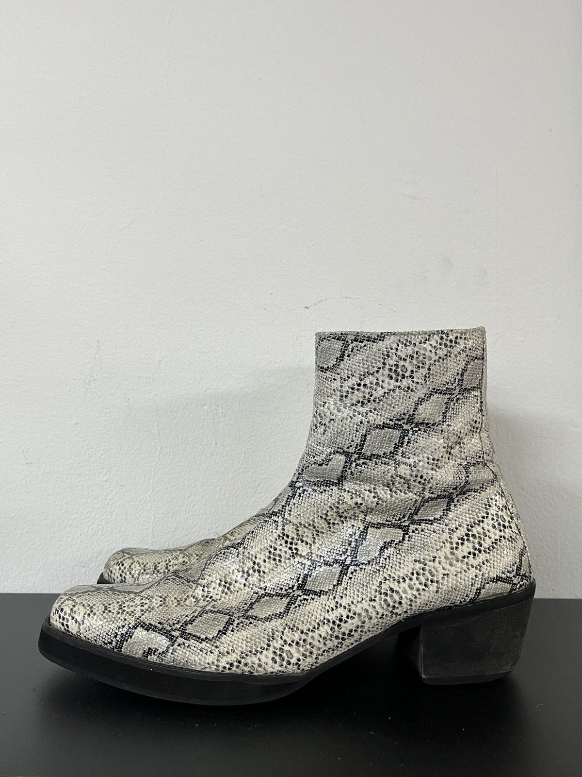 14th Addiction Snakeskin Chelsea Zipper Boots 424 Dries Van Notten Style Size US 8 / EU 41 - 13 Thumbnail