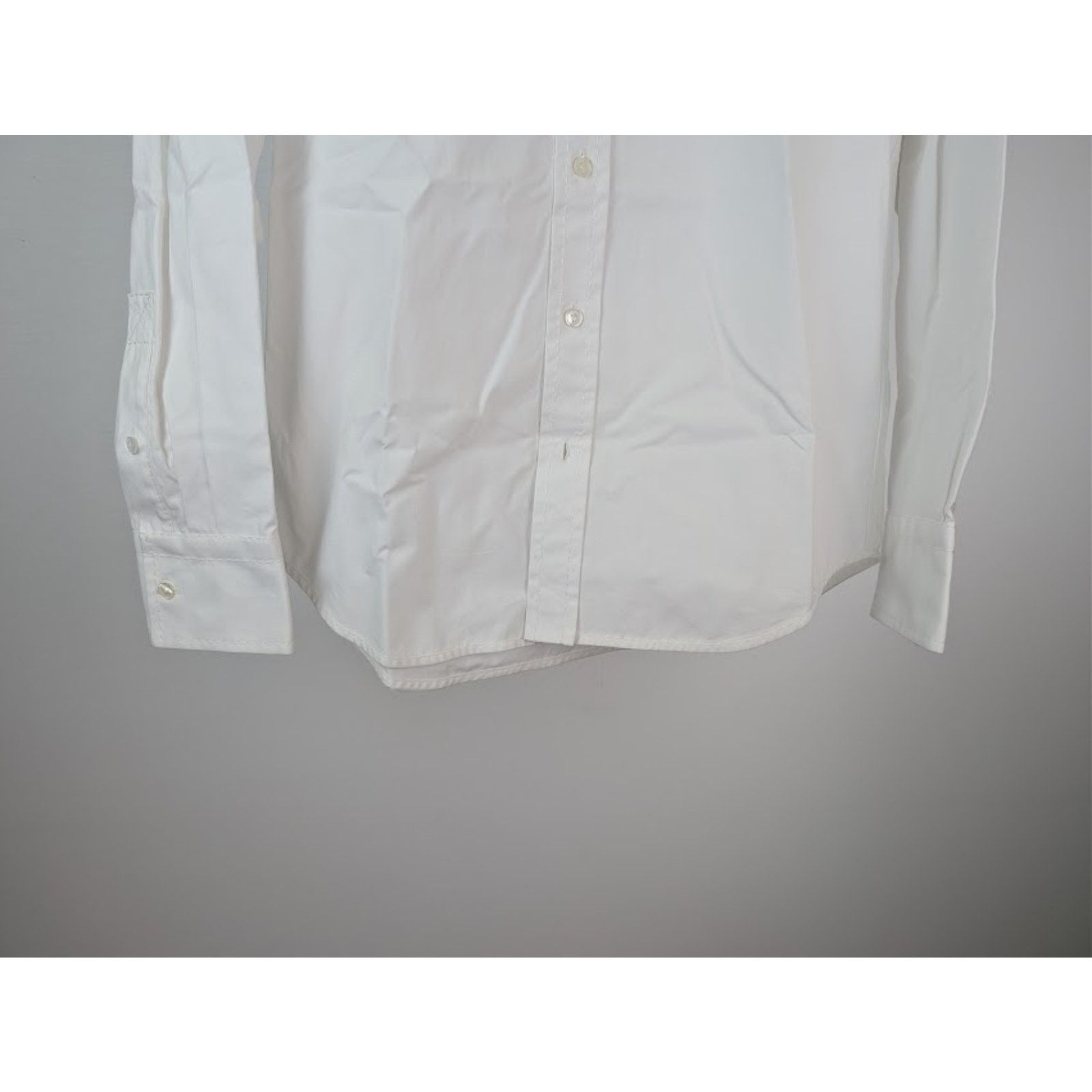 Bottega Veneta o1rshd1 Compact Cotton Canvas Shirt in White Size US M / EU 48-50 / 2 - 4 Thumbnail