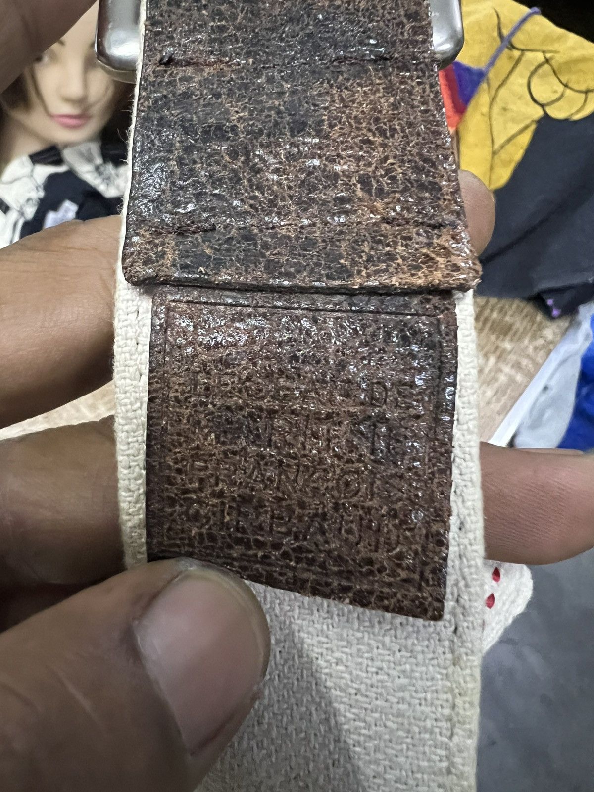 Marithe + Francois Girbaud RARE‼️SALVAGE BELT LEATHER Size 32 - 8 Thumbnail