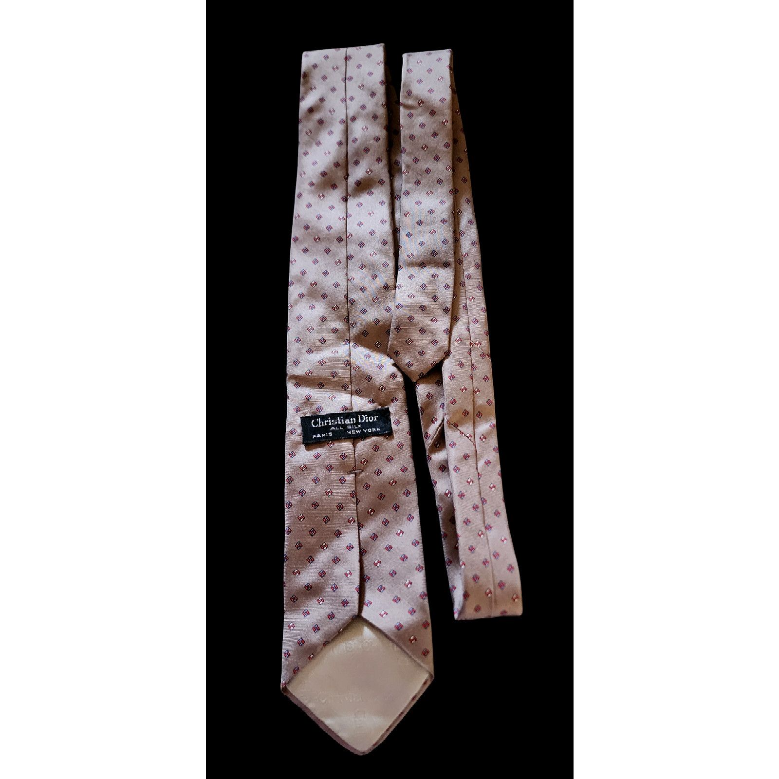 Christian Dior Monsieur Christian Dior Beige Satin Men's Tie Size ONE SIZE - 3 Thumbnail