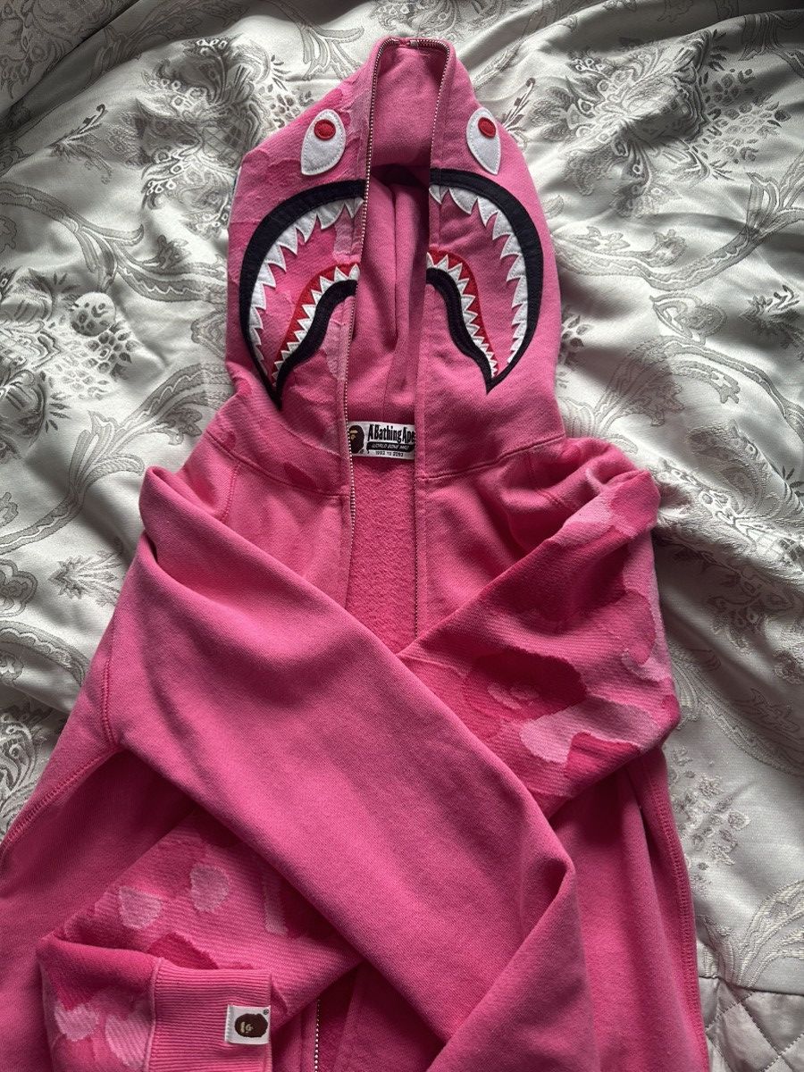 image of Bape Shark Hoodie in Pink, Men's (Size XS)