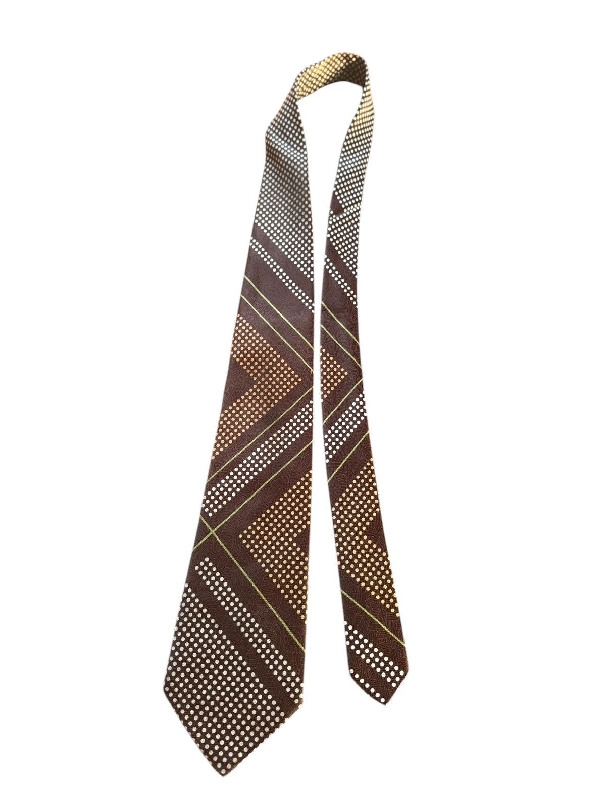 Other Vintage Brown Textured Pattern Silk Tie Size ONE SIZE - 1 Thumbnail