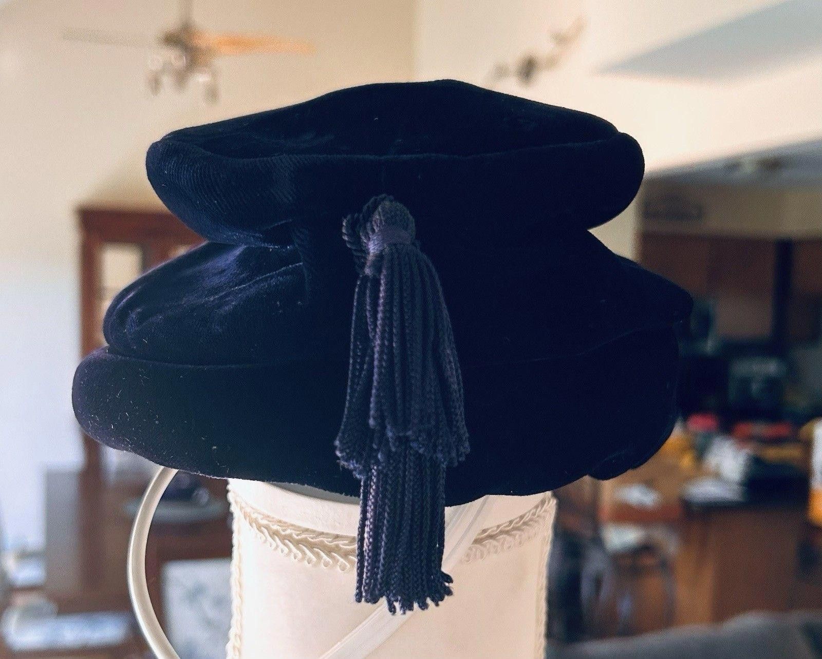 Other XS 1940s Valerie Modes dark blue Velvet Hat Elegant USA Size ONE SIZE - 3 Thumbnail