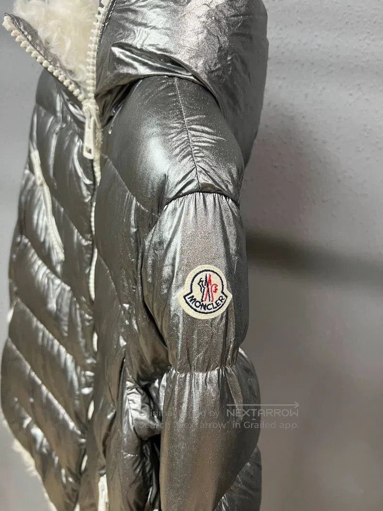 Moncler Moncler Silver Fur Trimmed Down Jacket. Size US M / EU 48-50 / 2 - 4 Thumbnail