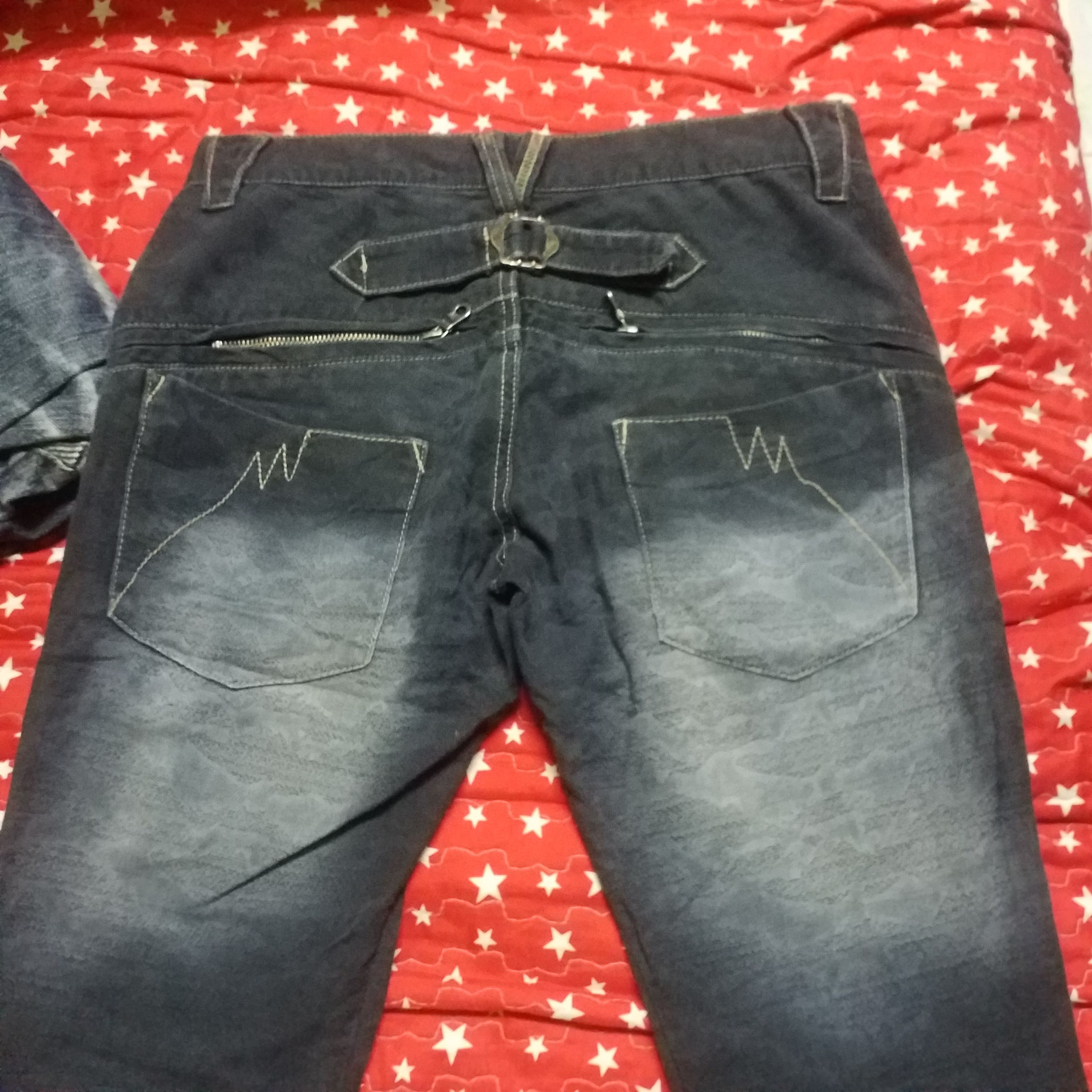 Other PPFM DISTRESS STYLE JEANS MULTIPOCKET BUCKLE BACK Size 32" / US 10 / IT 46 - 6 Thumbnail