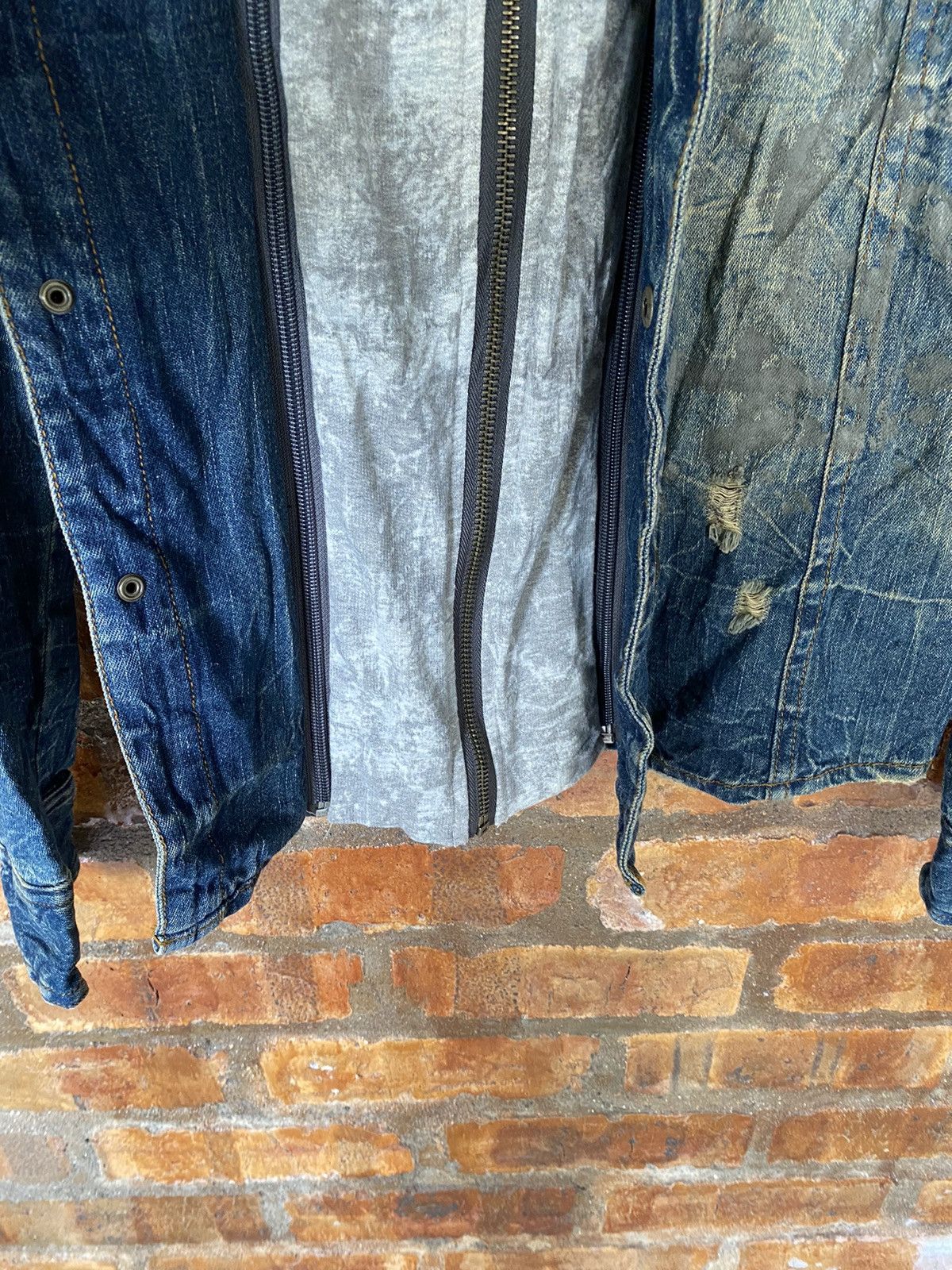 In The Attic Distressed mud wash zipper hoodie Punk button up Size US M / EU 48-50 / 2 - 16 Thumbnail