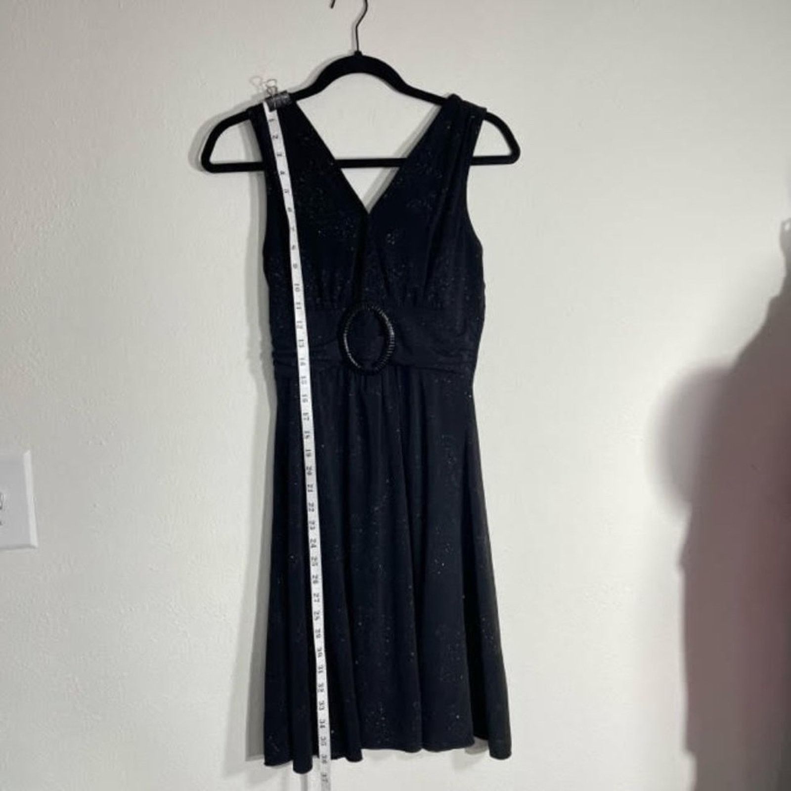 Other Star Vixen Black Silver Shimmer Flower Retro A Line Dress Size M / US 6-8 / IT 42-44 - 3 Thumbnail
