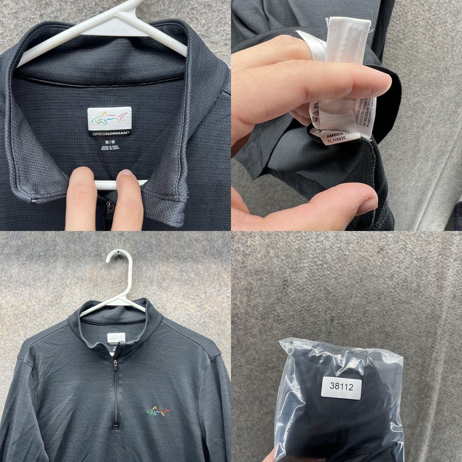 Logo 7 Greg Norman Pullover Mens M Gray 1/4 Zip Golf Shark Logo Shirt Performance Size US M / EU 48-50 / 2 - 8 Thumbnail
