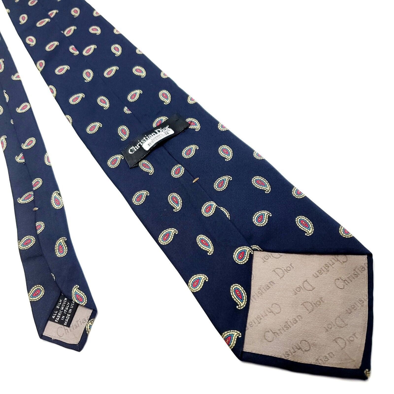 Christian Dior Monsieur Christian Dior Blue Silk Tie Woven Paisley Size ONE SIZE - 3 Thumbnail