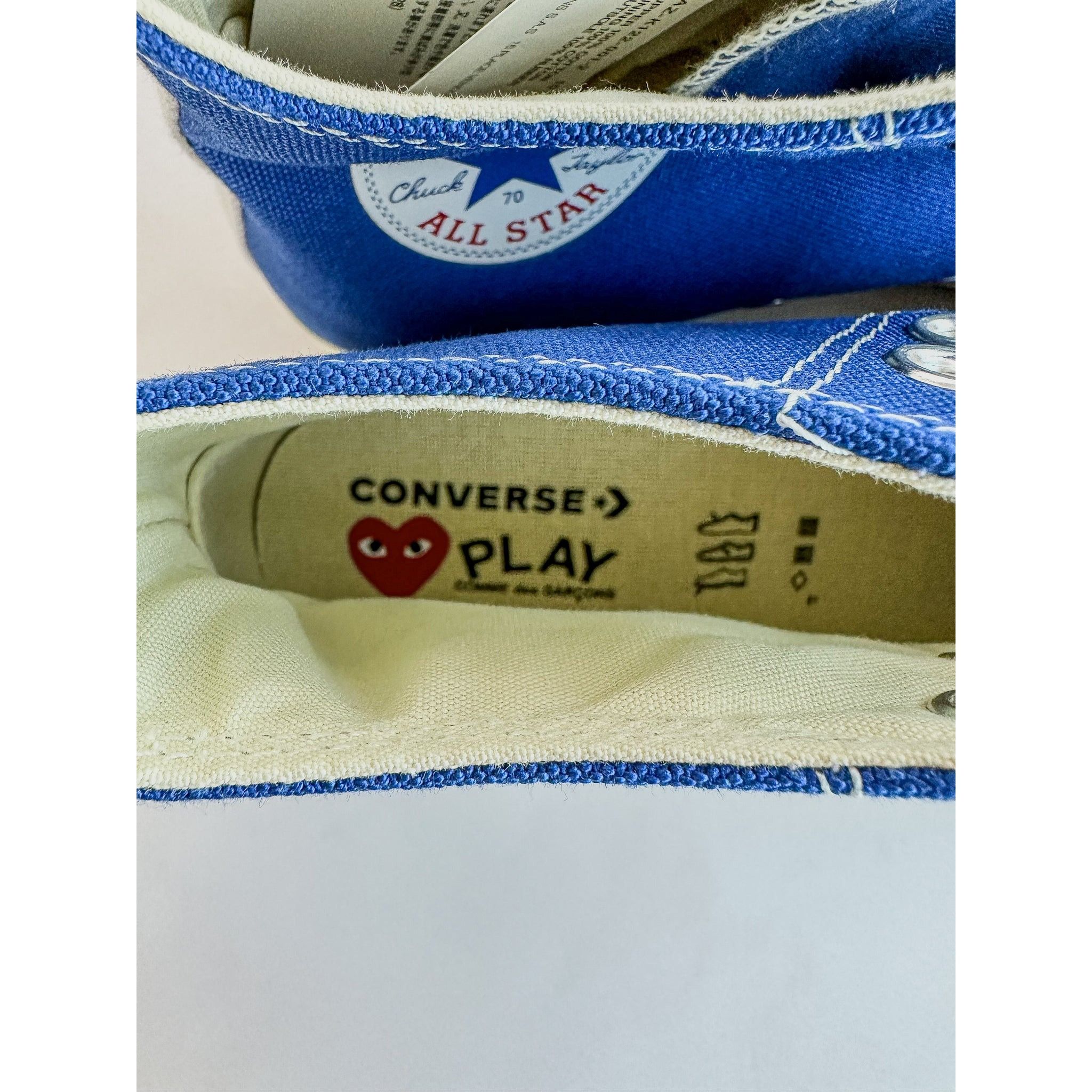 Comme des Garcons Converse X Comme Des Garçons Blue Chuck 70 Hi Tops Size US 11 / EU 44 - 8 Thumbnail