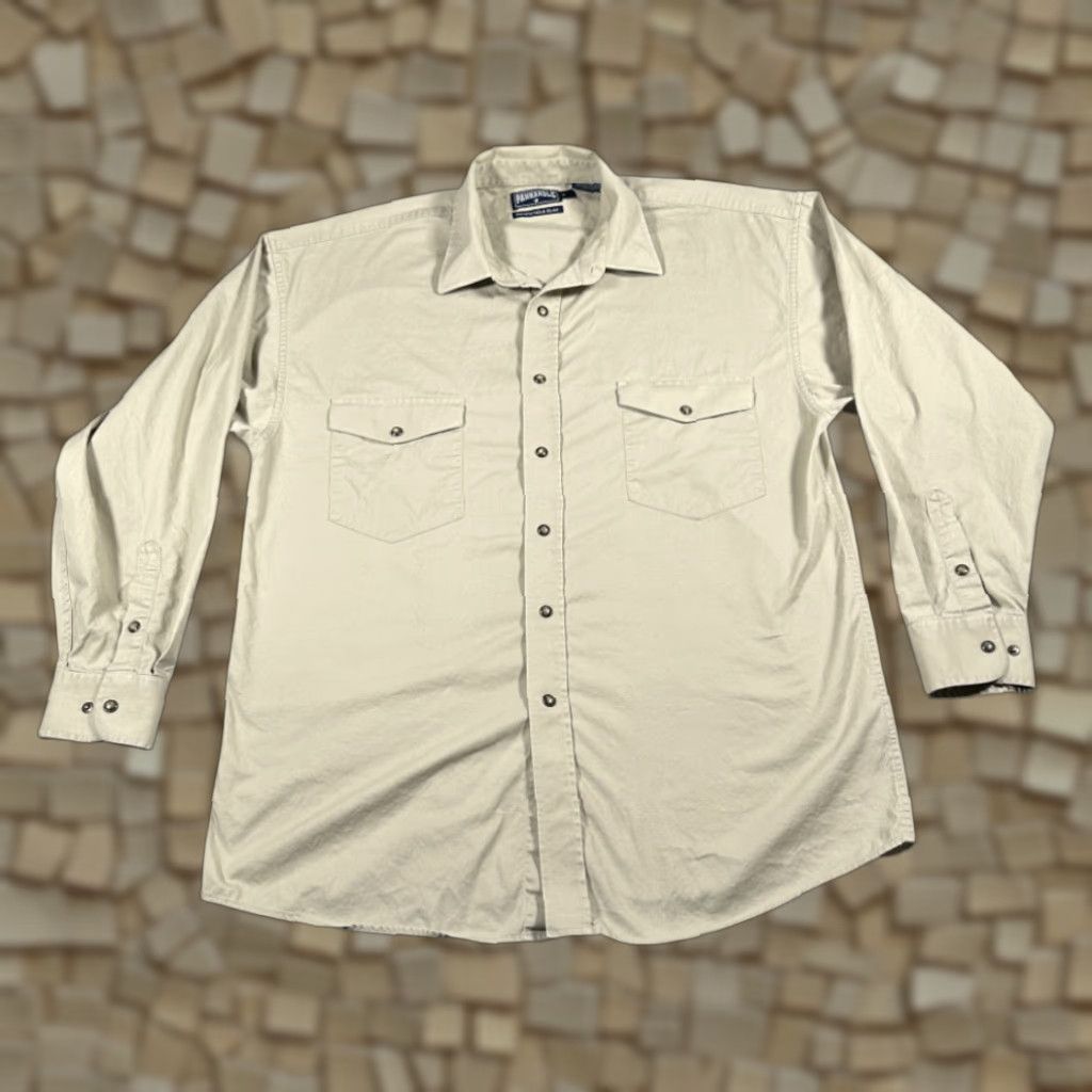 Vintage Panhandle Slim Shirt Adult MEDIUM Brown Western Cowboy Pearl Snap Front Pockets Long Sleeve Button-Up Cotton Solid Size US M / EU 48-50 / 2 - 1 Thumbnail