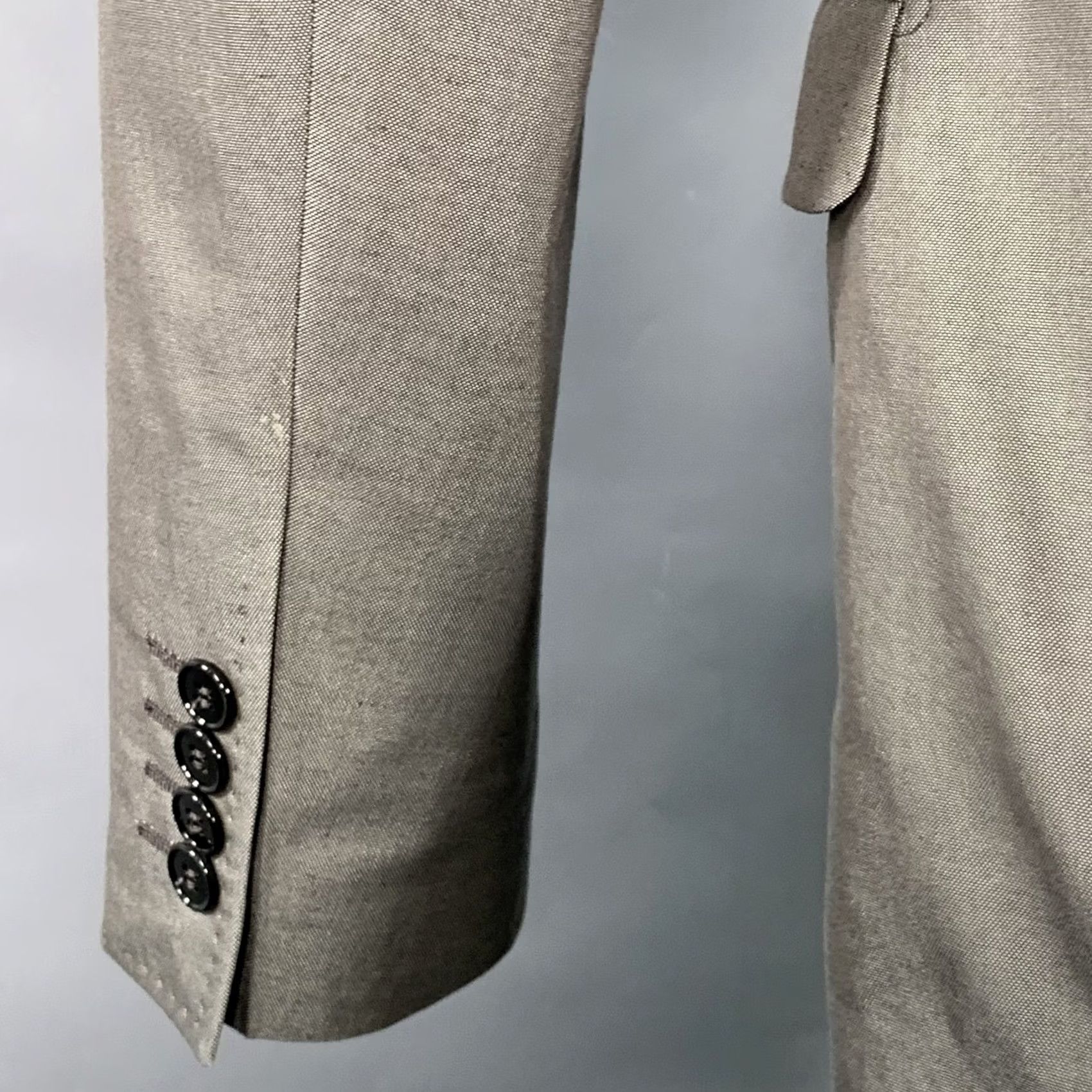 Dolce & Gabbana DOLCE & GABBANA Size 38 Grey Cotton Silk Peak Lapel Single Button Sport Coat Mens Regular Italy Size US XXS / EU 40 - 6 Thumbnail