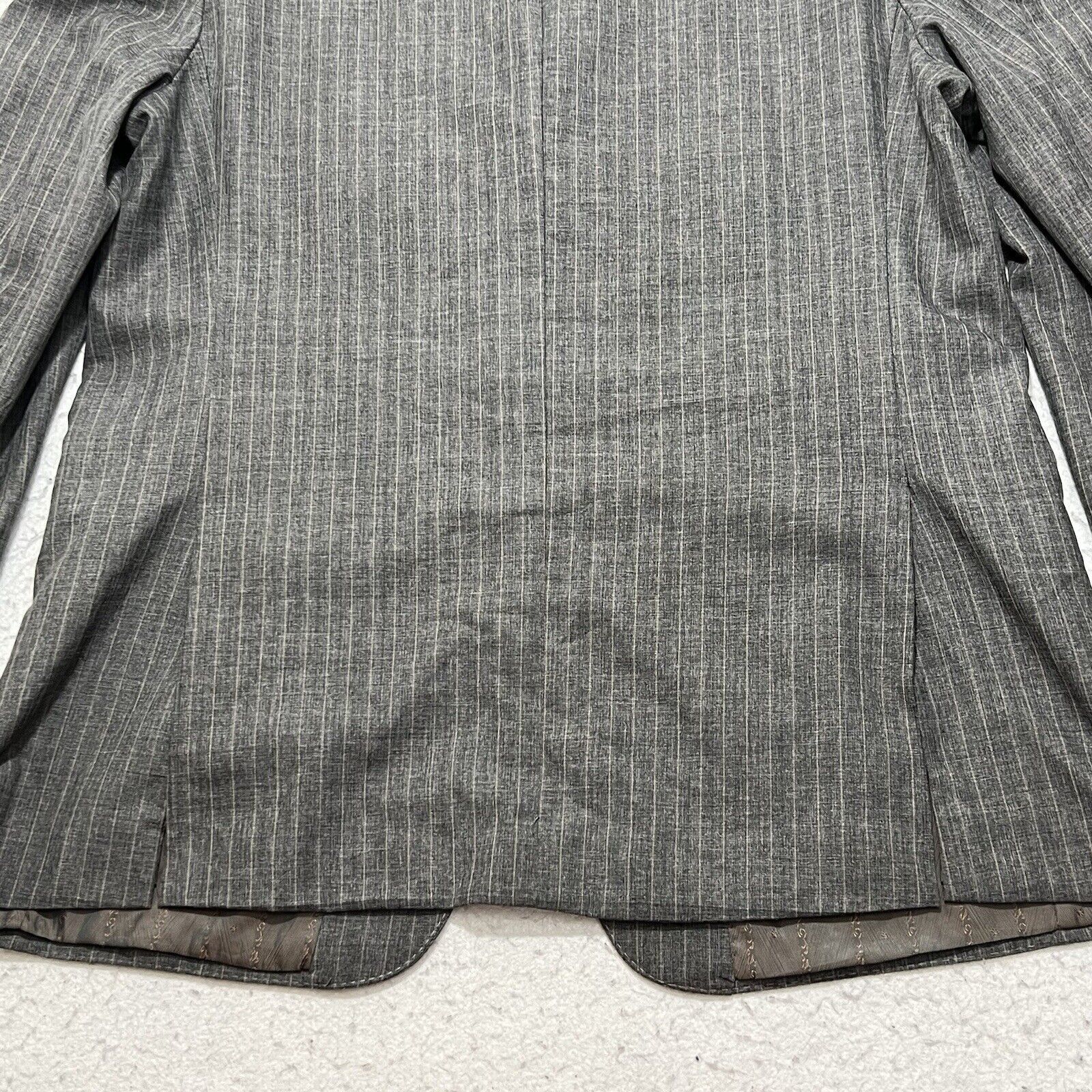 Other Sicilio Gray Pinstripe Sport Coat 3 Button Front Double Vent Size 44R - 15 Thumbnail