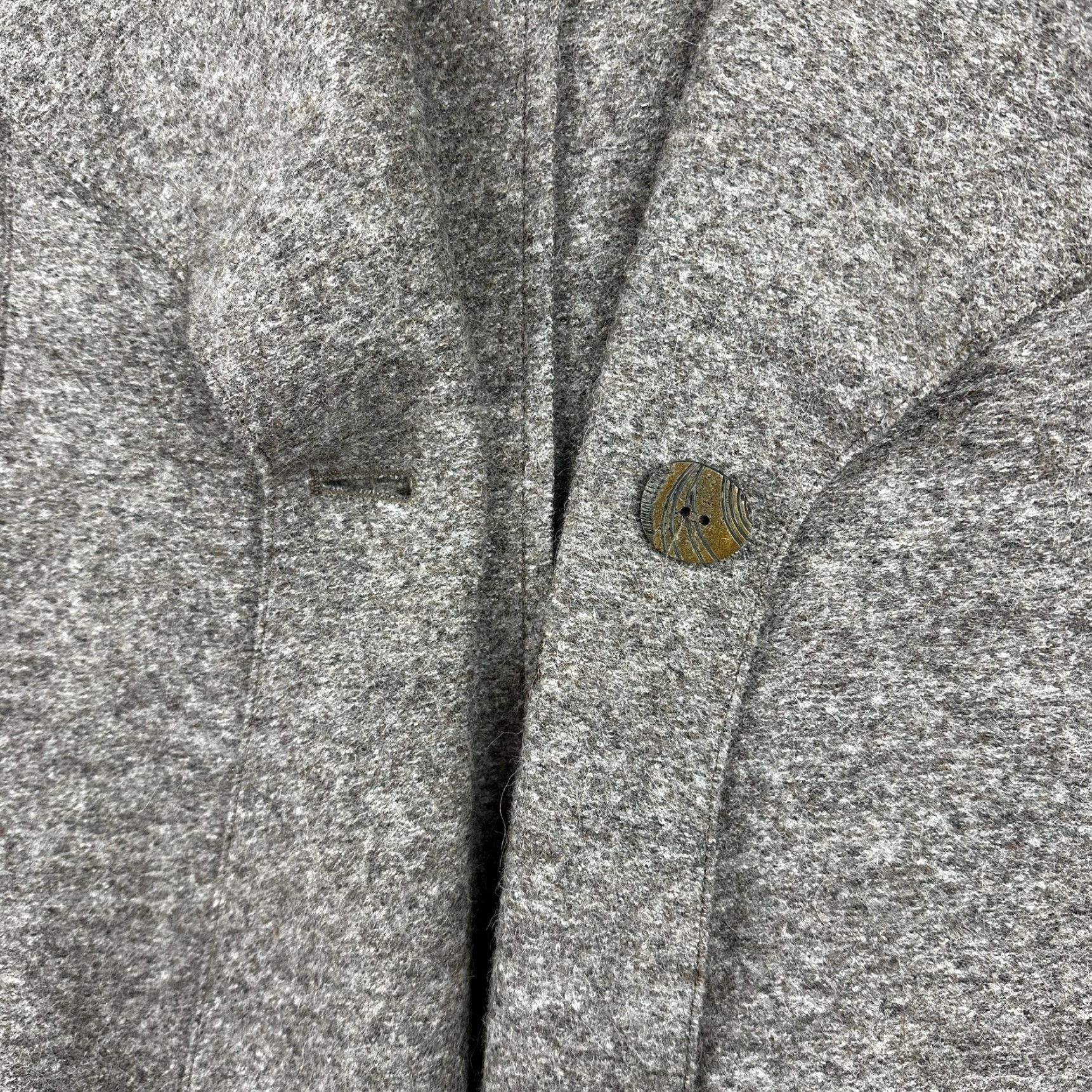 Vintage VINTAGE Beyond Threads Coat Womens L Gray Alpaca Wool Single Button Drape Collar Size L / US 10 / IT 46 - 3 Thumbnail