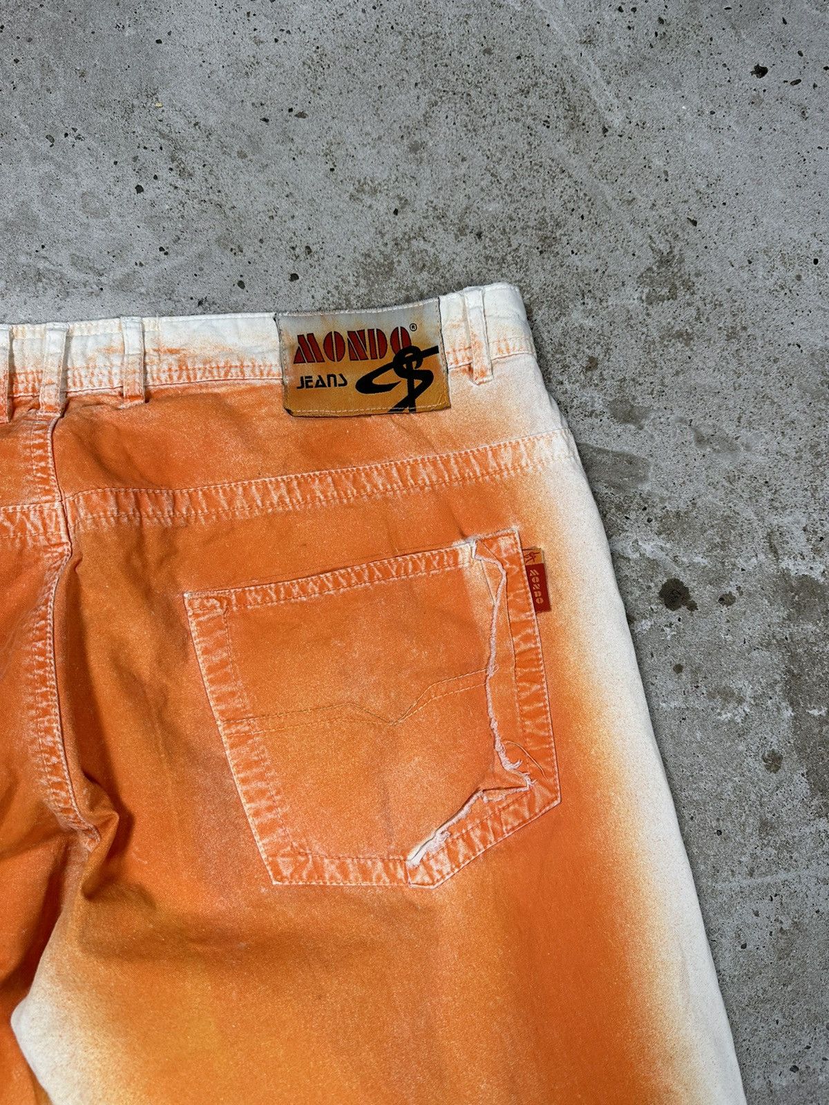 Japanese Brand × Vintage Vintage y2k Orange and White Washed Casual Pants Size US 36 / EU 52 - 13 Thumbnail