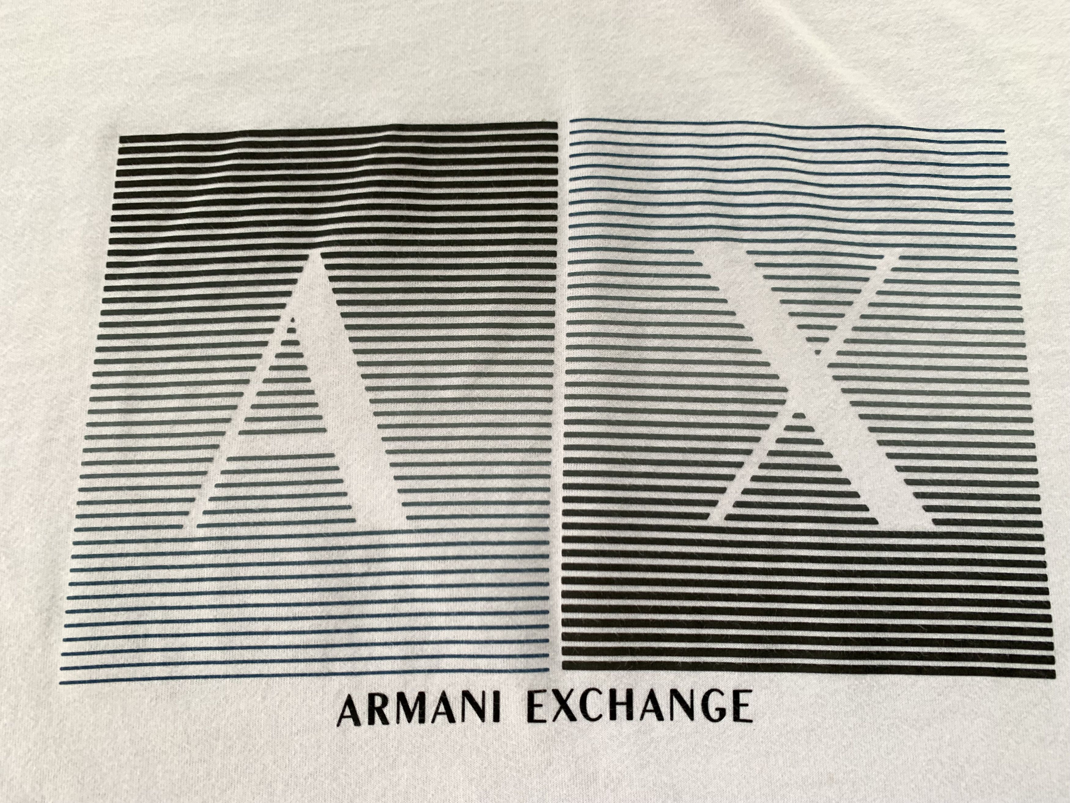 Emporio Armani × Giorgio Armani × Vintage Mens Emporio Armani White Cotton Reflective Print T-Shirt Size US XXL / EU 58 / 5 - 5 Thumbnail
