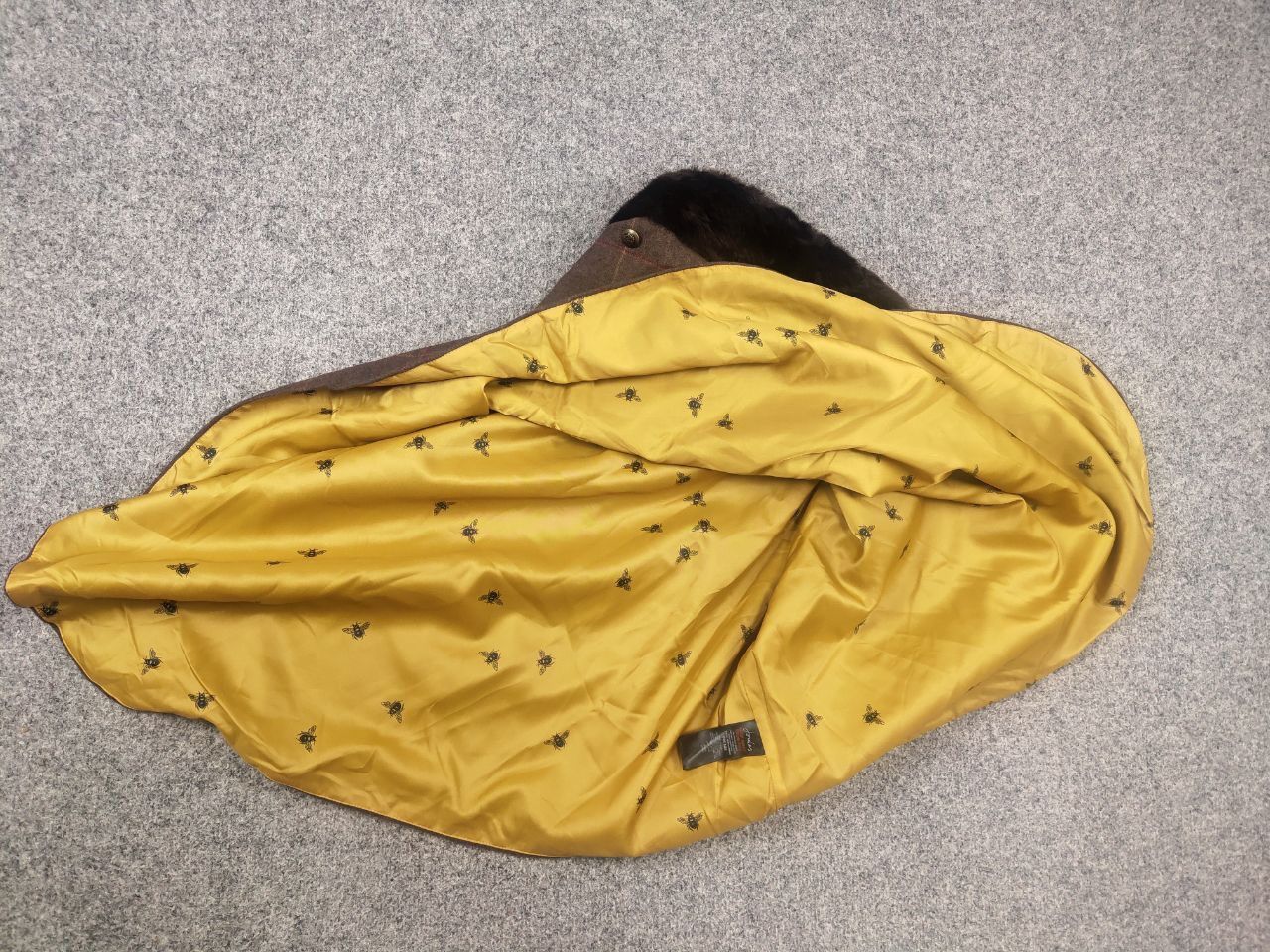 Harris Tweed Joules Hazelwood New Poncho Femme Brown Tweed Fur Jacket Size ONE SIZE - 13 Thumbnail
