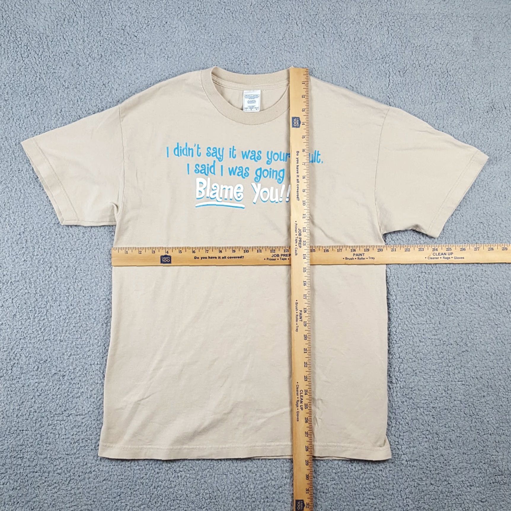 Gildan VINTAGE Y2K Your Fault Retro Funny Saying T Shirt Mens Large Beige Short Sleeve Crew Neck 00s 90s Novelty Gildan Size US L / EU 52-54 / 3 - 6 Thumbnail