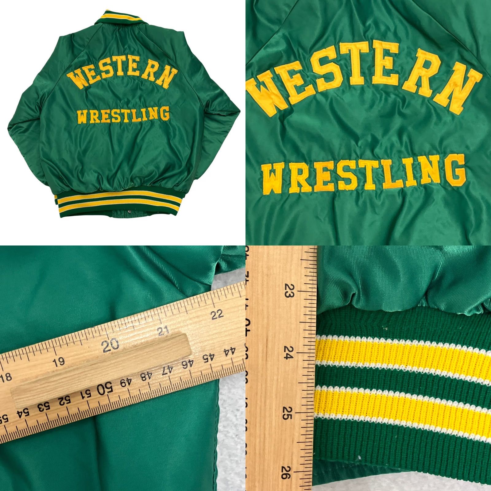Vintage Vintage DeLong Jacket Varsity Bomber Green Satin Made in USA Mens Medium Size US M / EU 48-50 / 2 - 8 Thumbnail