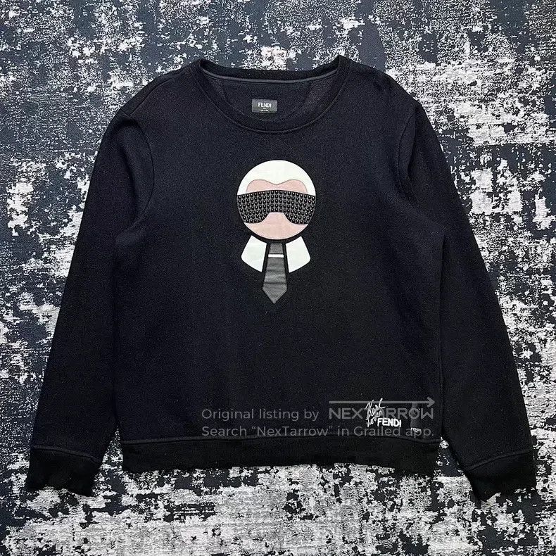 Fendi Fendi Karl Lagerfeld Cartoon Long Sleeve Sweatshirt Size US L / EU 52-54 / 3 - 1 Thumbnail