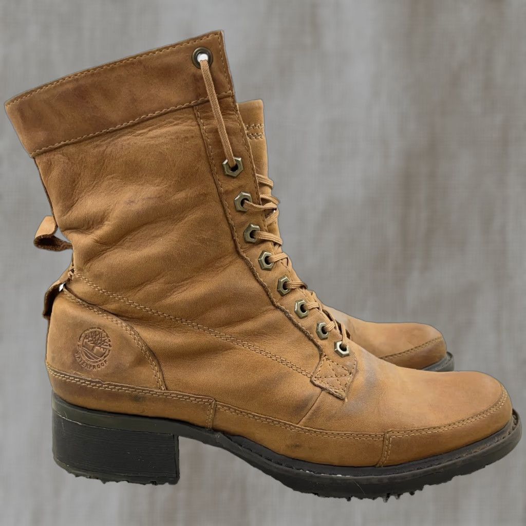 Timberland Gracelyn Women's Combat Boots Size 10 Brown Leather