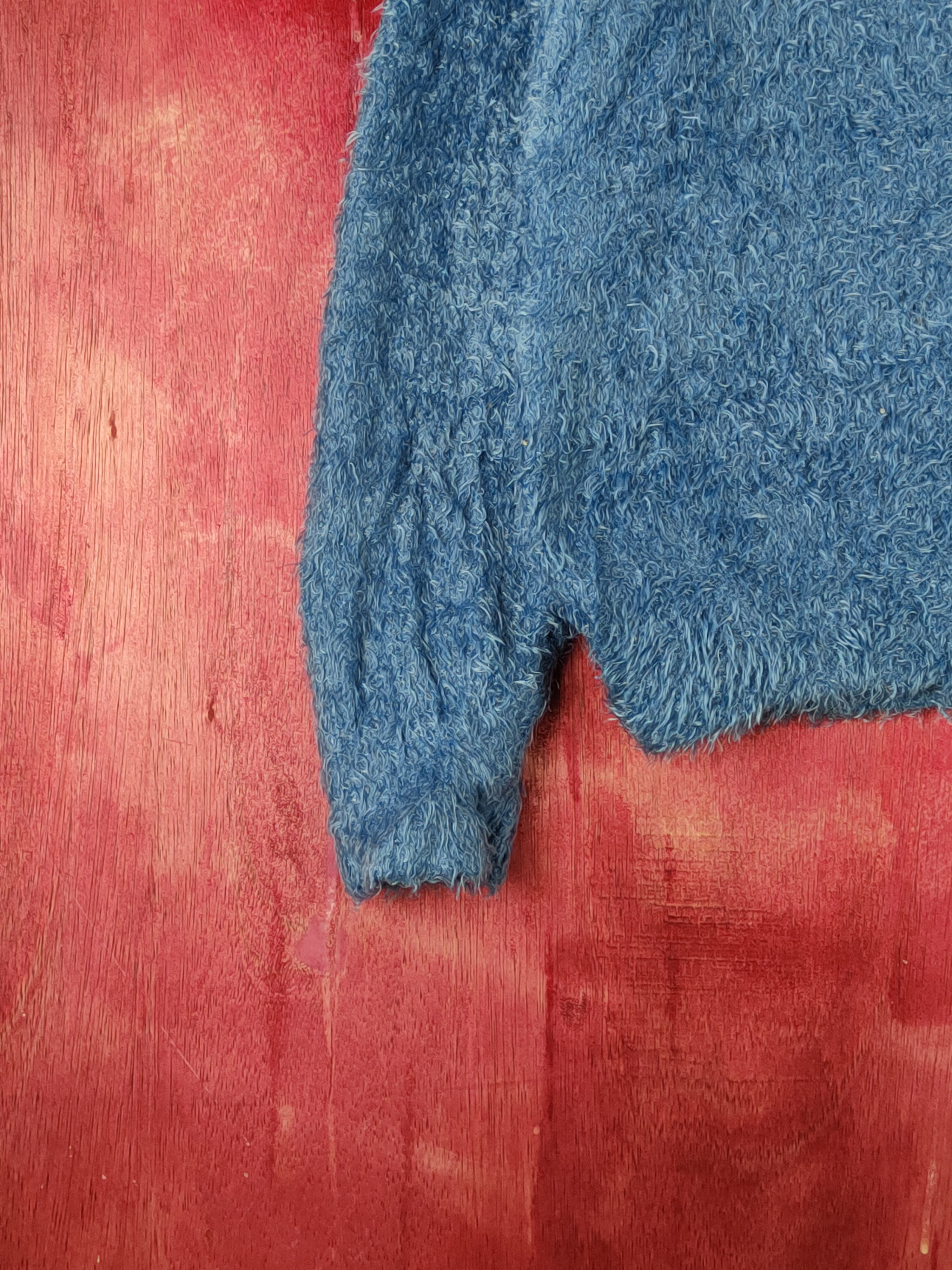 GU GU Blue Shag Shaggy Fur Mohair Knitwear #S1931 Size XS / US 0-2 / IT 36-38 - 4 Thumbnail
