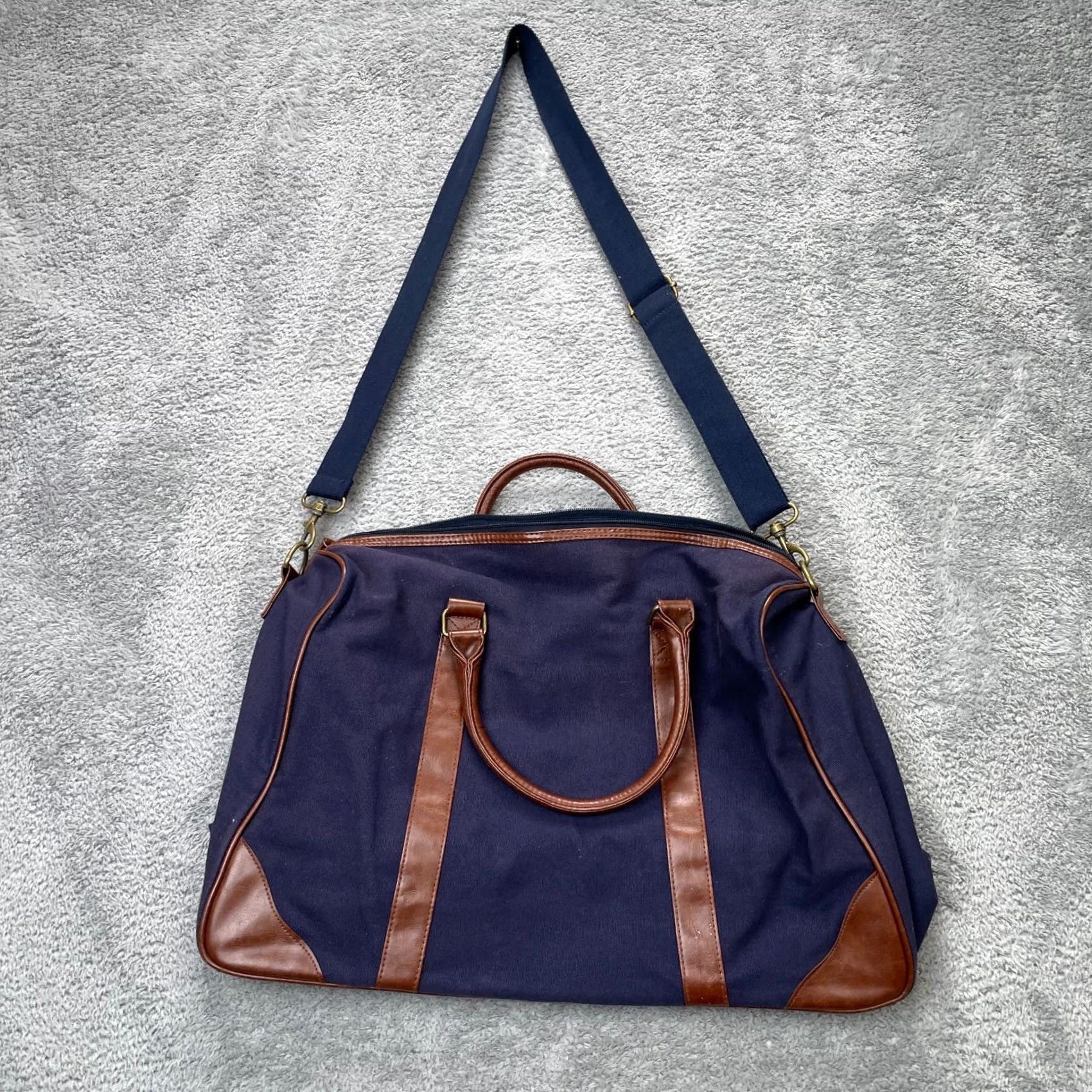 Ralph Lauren VTG Ralph Lauren Polo Bag Large Blue Canvas Duffle Travel Leather Trim Weekender Bag Size US L / EU 52-54 / 3 - 2 Thumbnail