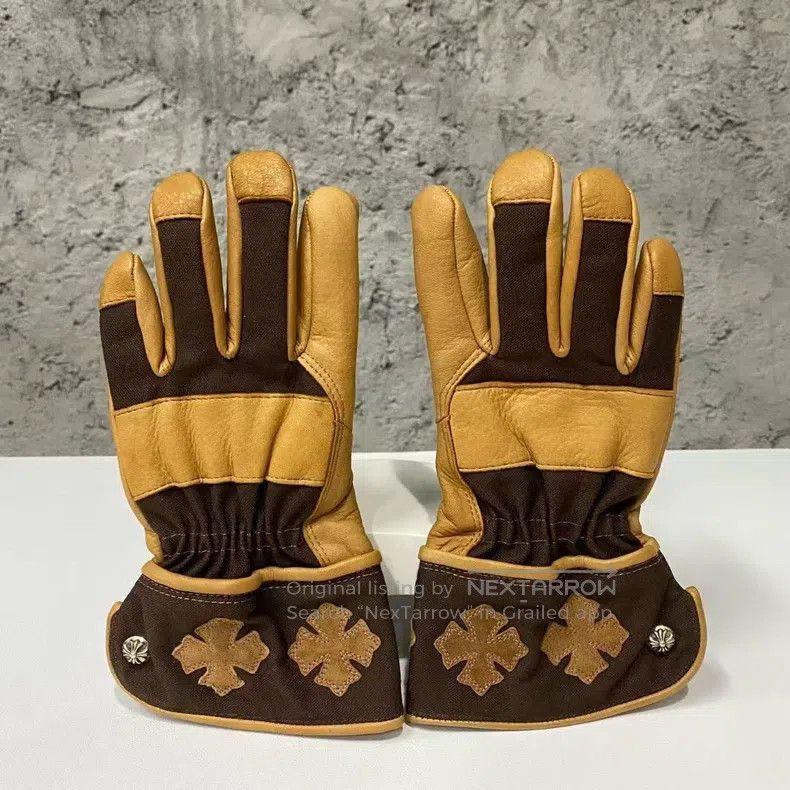 Chrome Hearts CHROME HEARTS Size OS Suede cross gloves Size ONE SIZE - 1 Thumbnail
